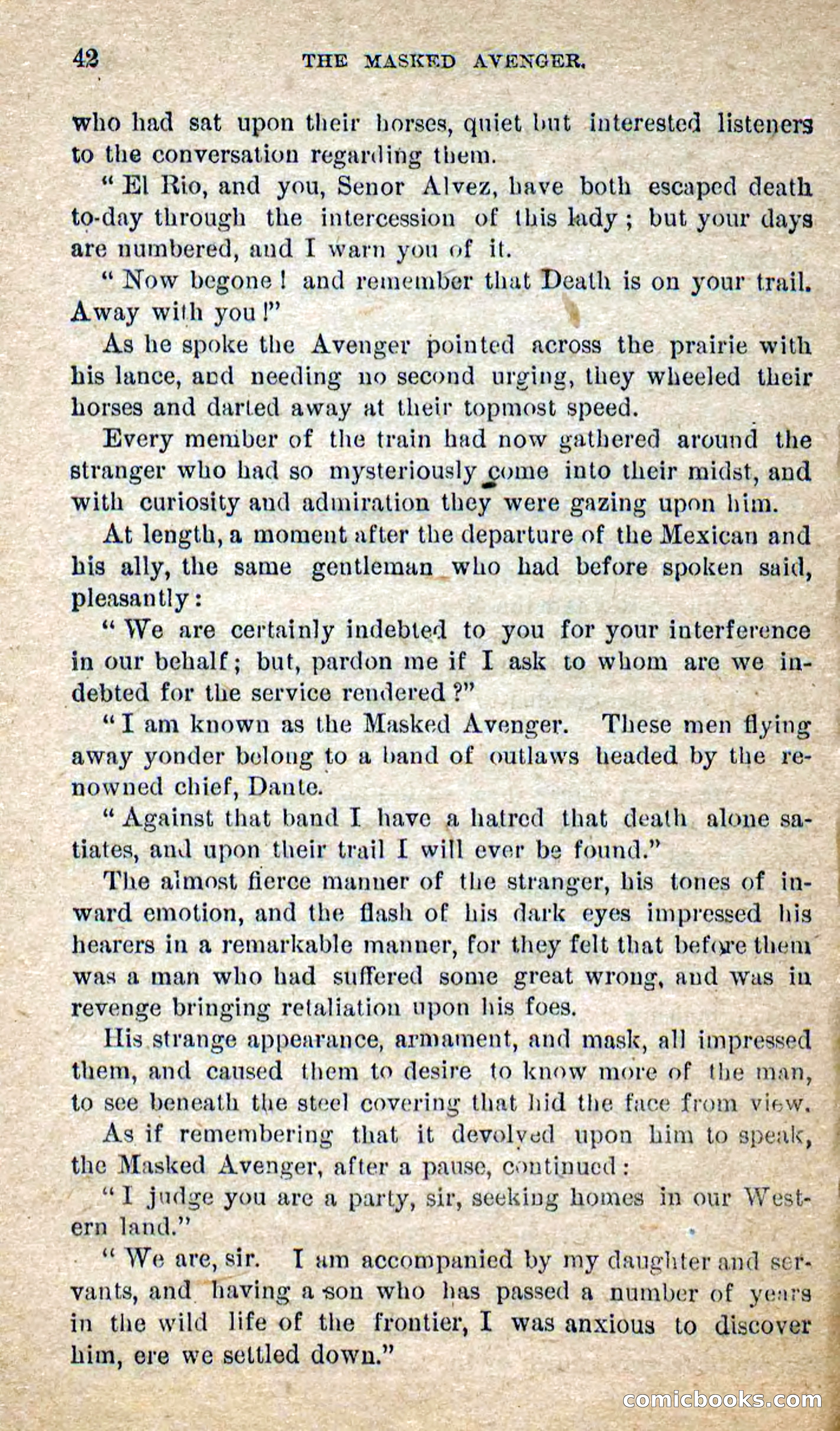 The Masked Avenger; or, Death on the Trail — page 40 of 96