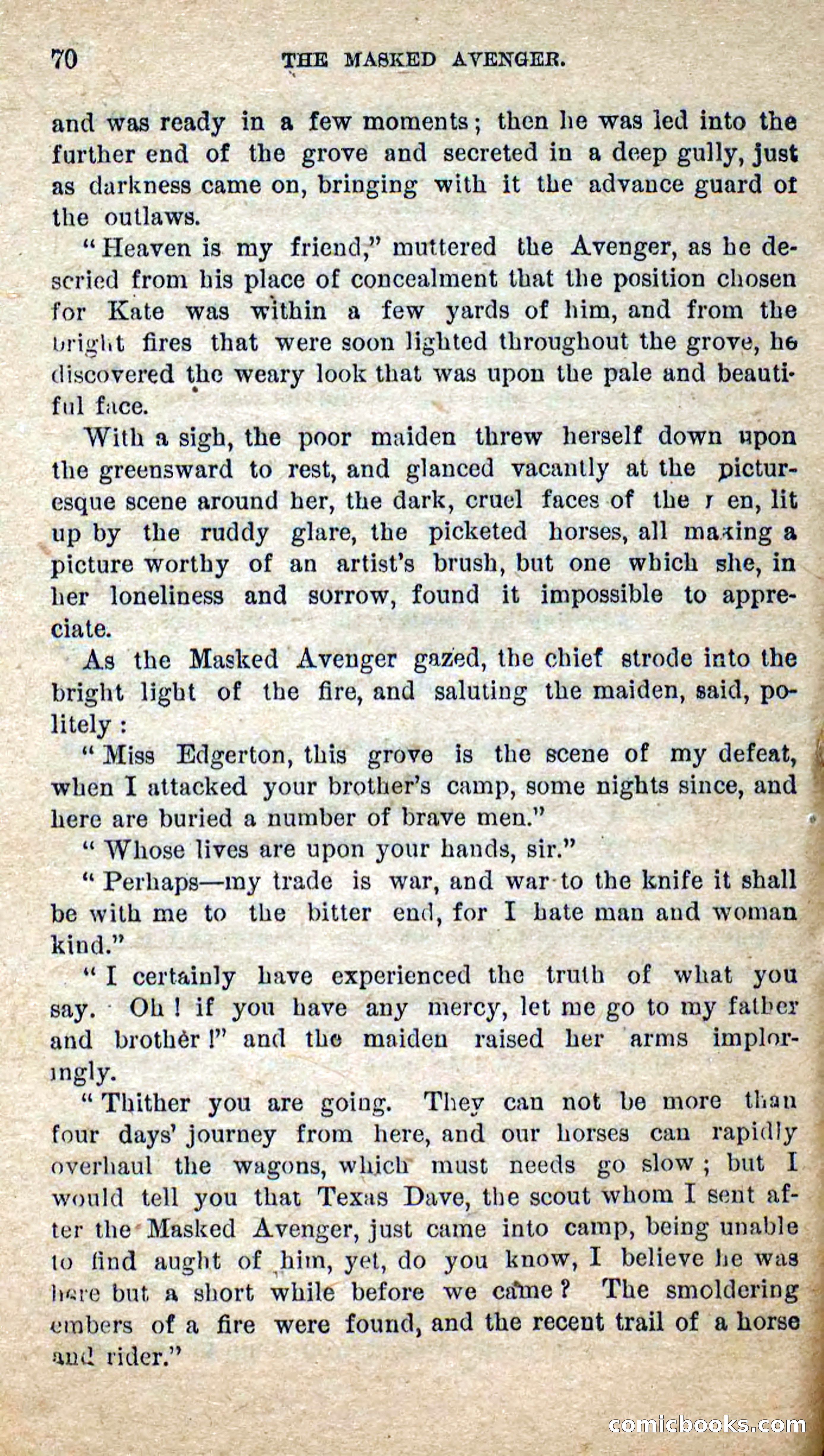 The Masked Avenger; or, Death on the Trail — page 68 of 96