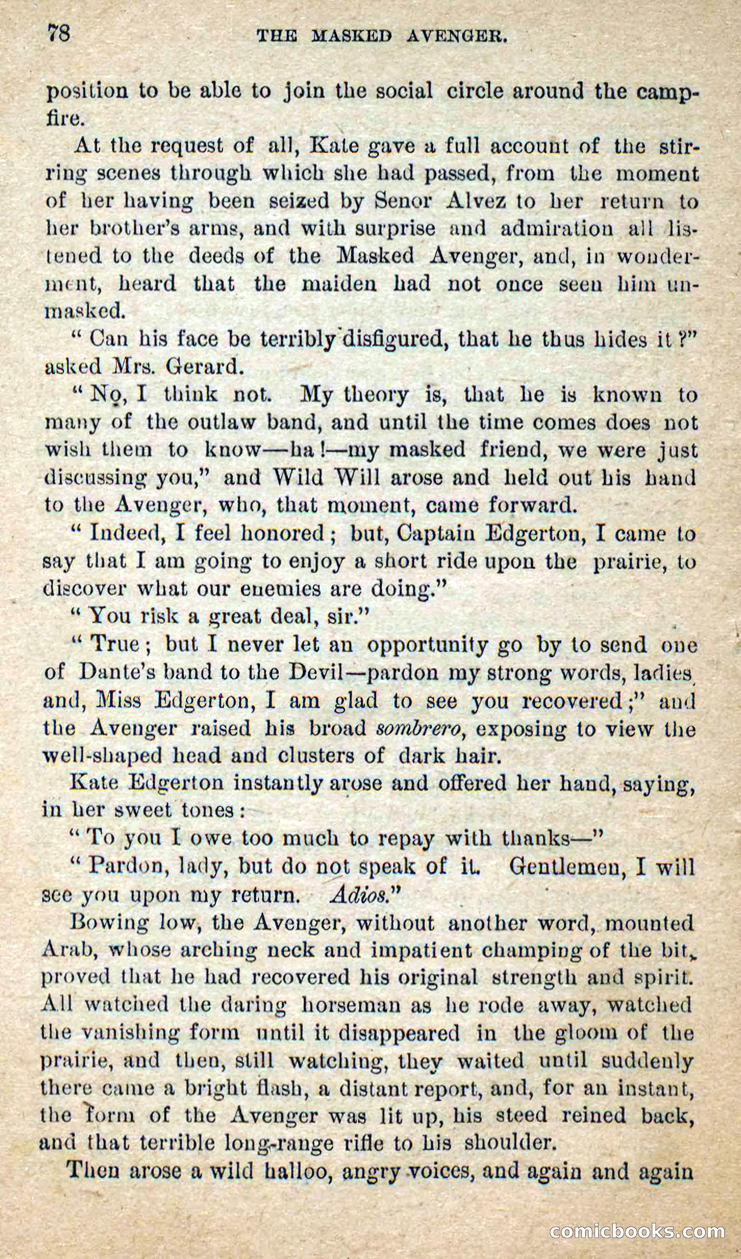 The Masked Avenger; or, Death on the Trail — page 76 of 96