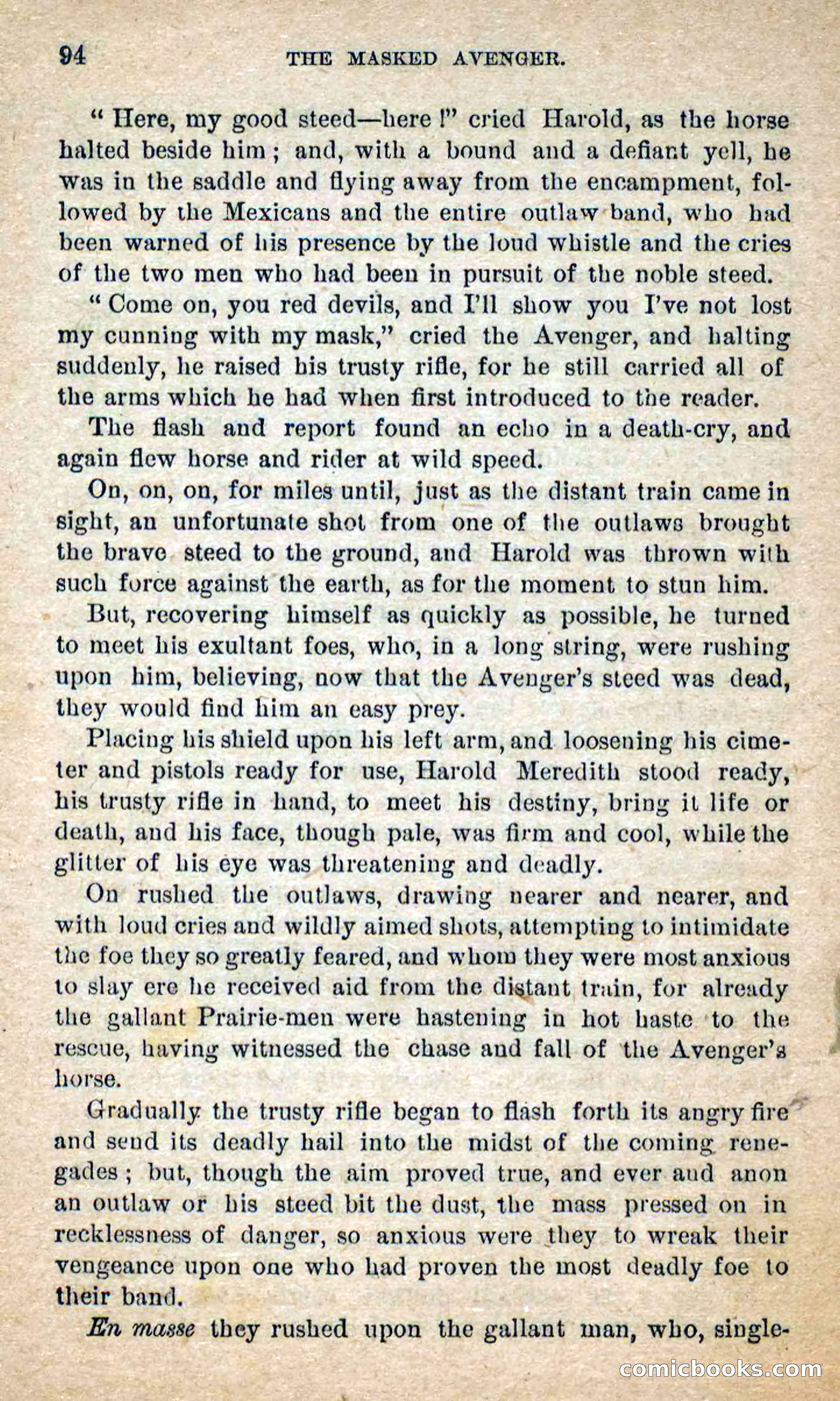 The Masked Avenger; or, Death on the Trail — page 92 of 96