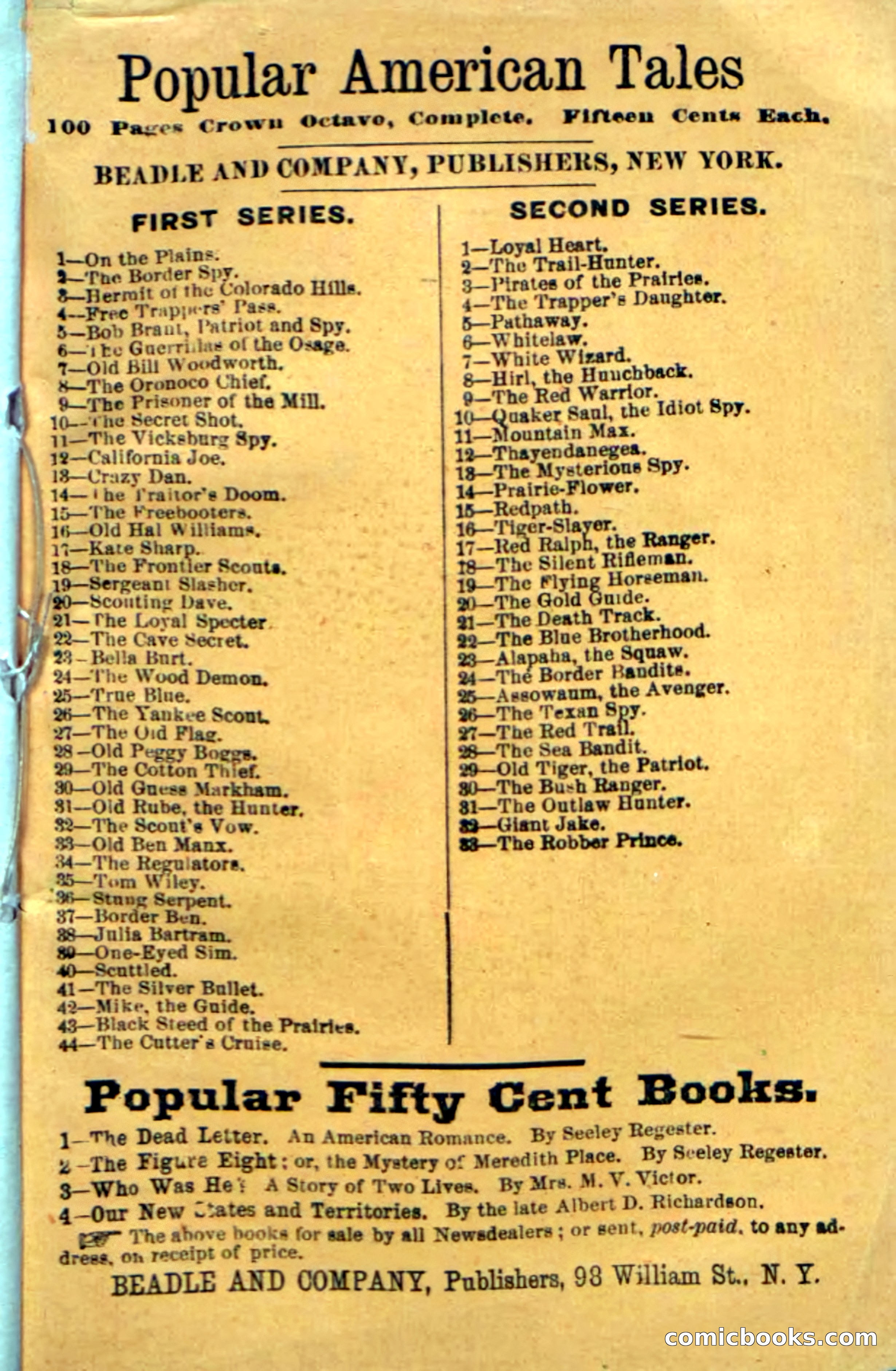 Beadle's Dime Novels No. 32 — page 99 of 100