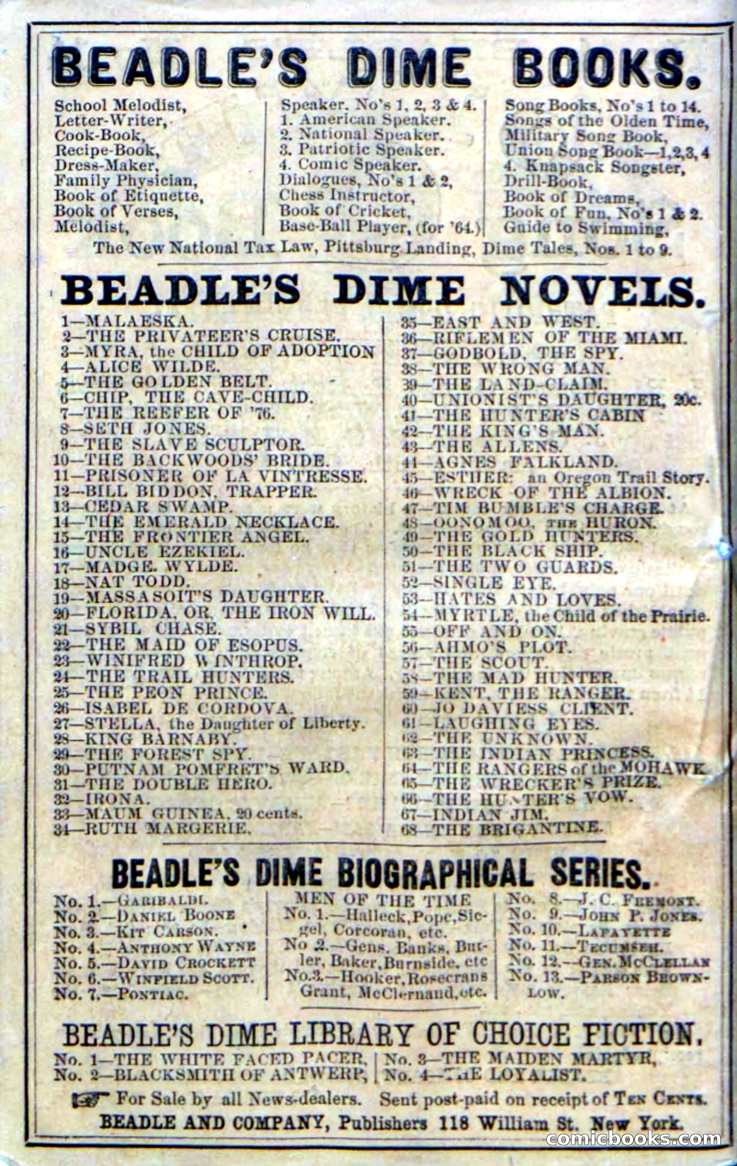Beadle's Dime Novels No. 69: Black Hollow — page 100 of 100