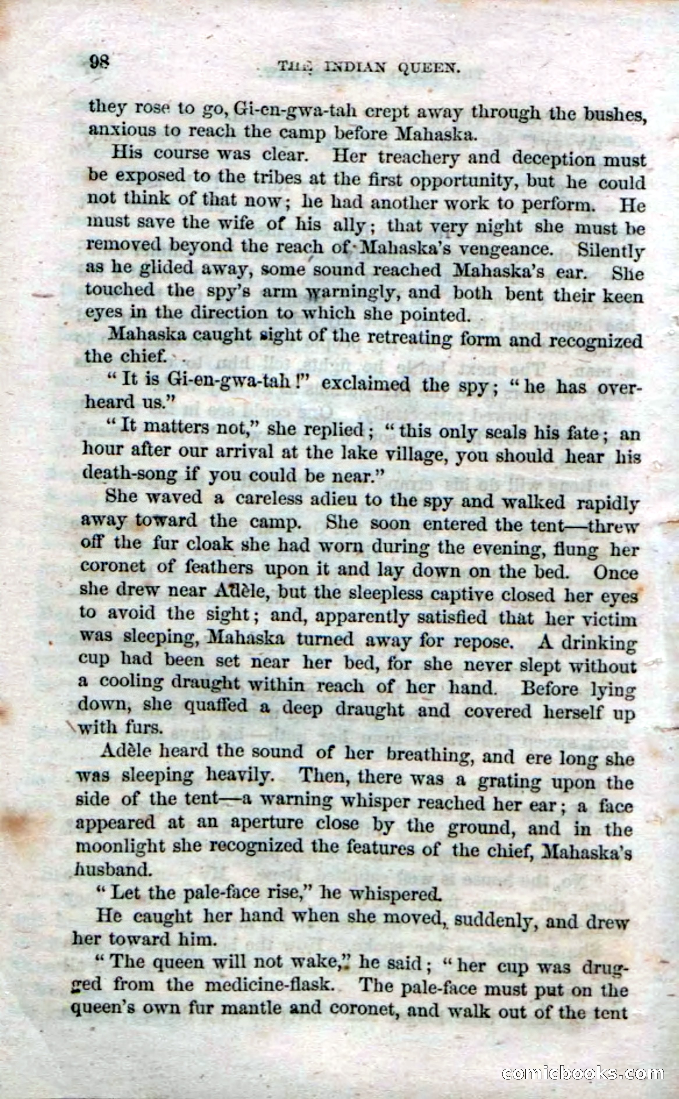Beadle's Dime Novels No. 70: The Indian Queen — page 100 of 102