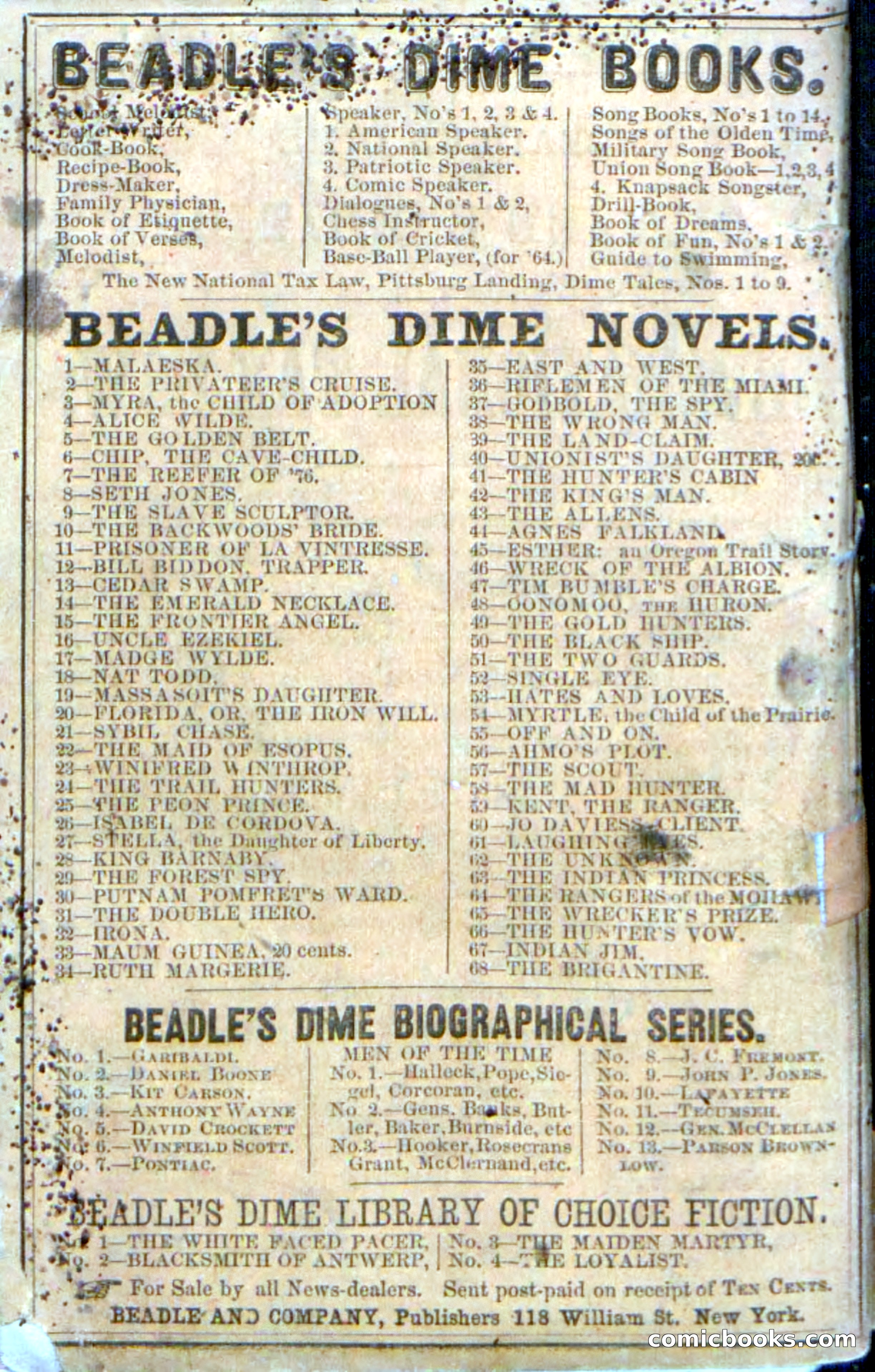 Beadle's Dime Novels No. 71: The Lost Trail — page 100 of 100
