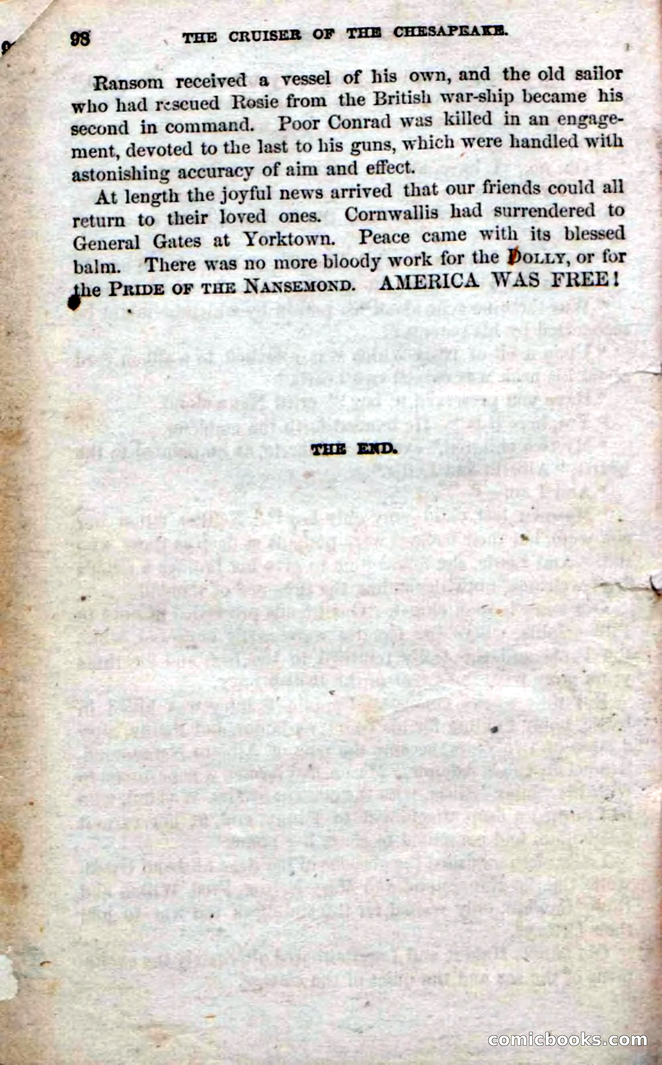 Beadle's Dime Novels No. 74: Cruiser of the Chesapeake — page 96 of 98