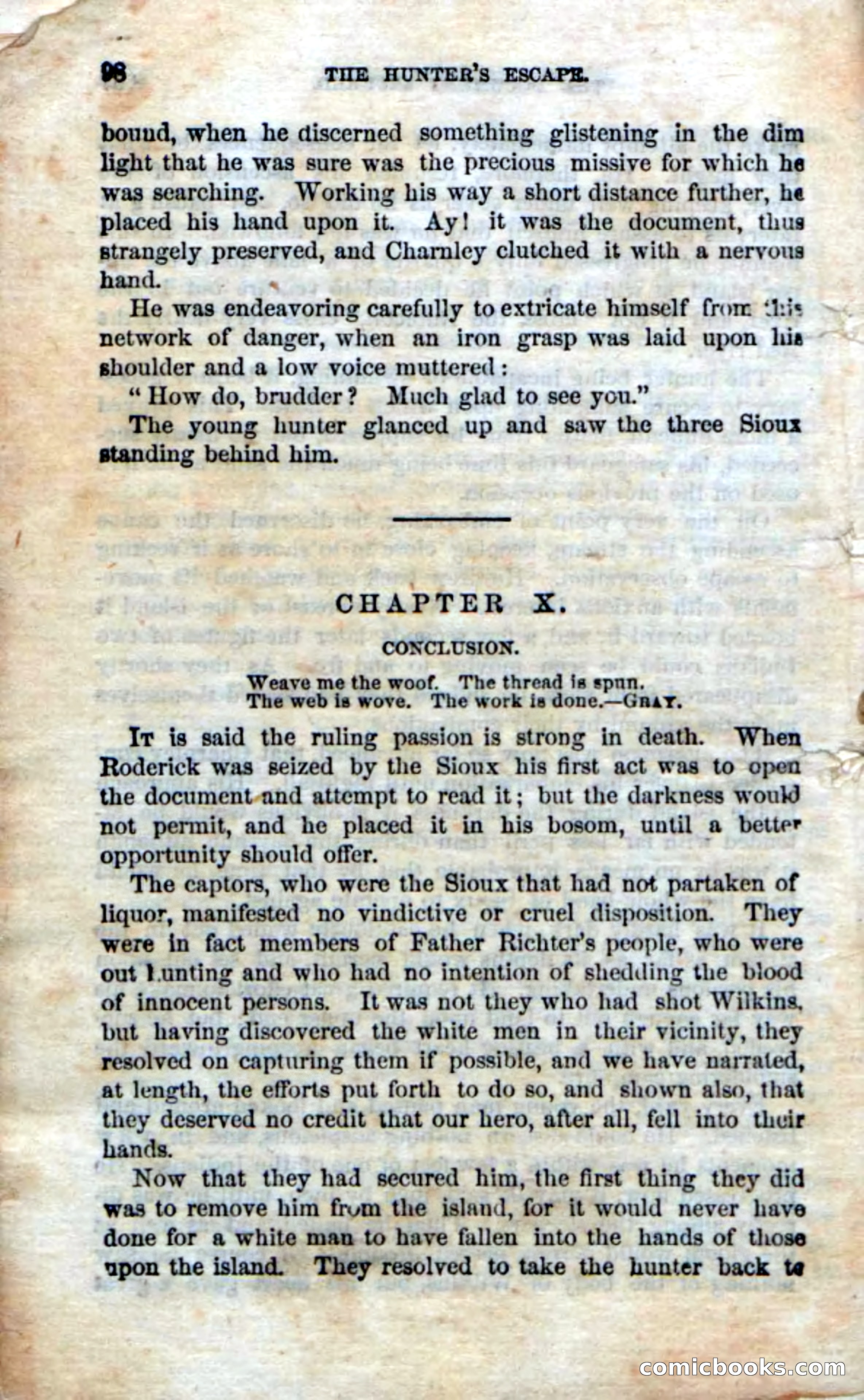 Beadle's Dime Novels No. 75: The Hunter's Escape — page 96 of 98