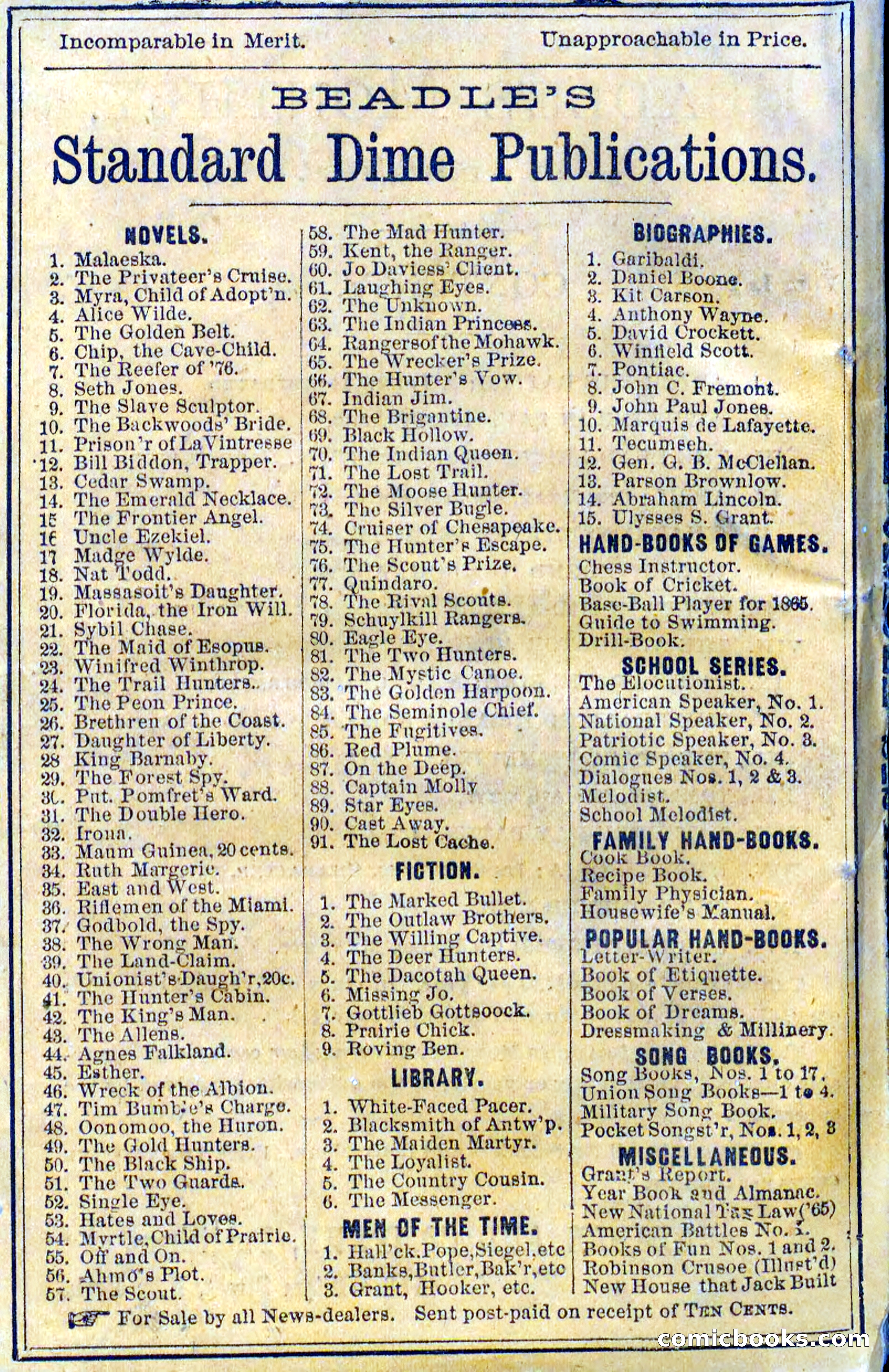 Beadle's Dime Novels No. 93: The Creole Sisters — page 100 of 100
