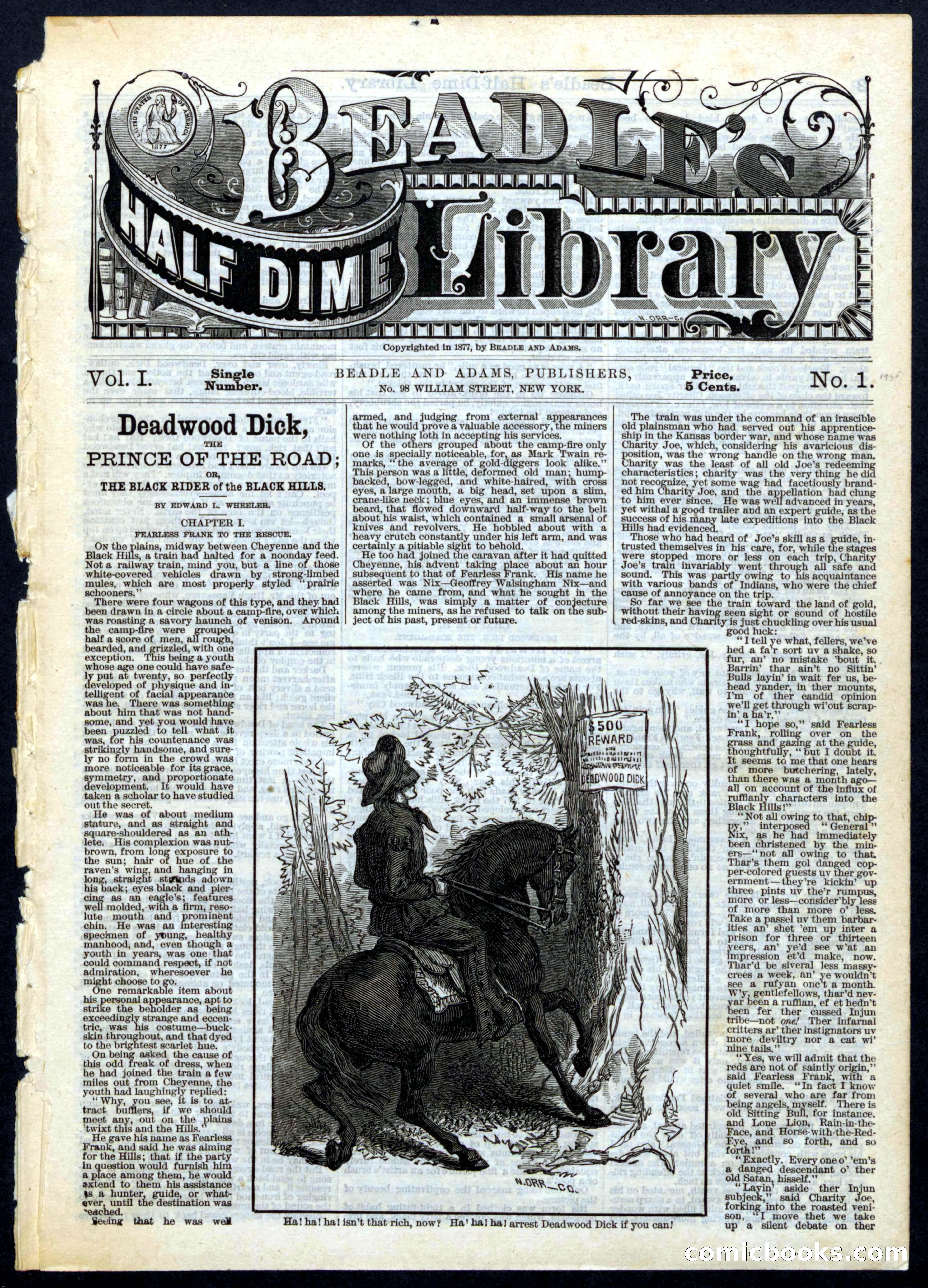 Beadle's Half Dime Library, No. 1 — page 1 of 16