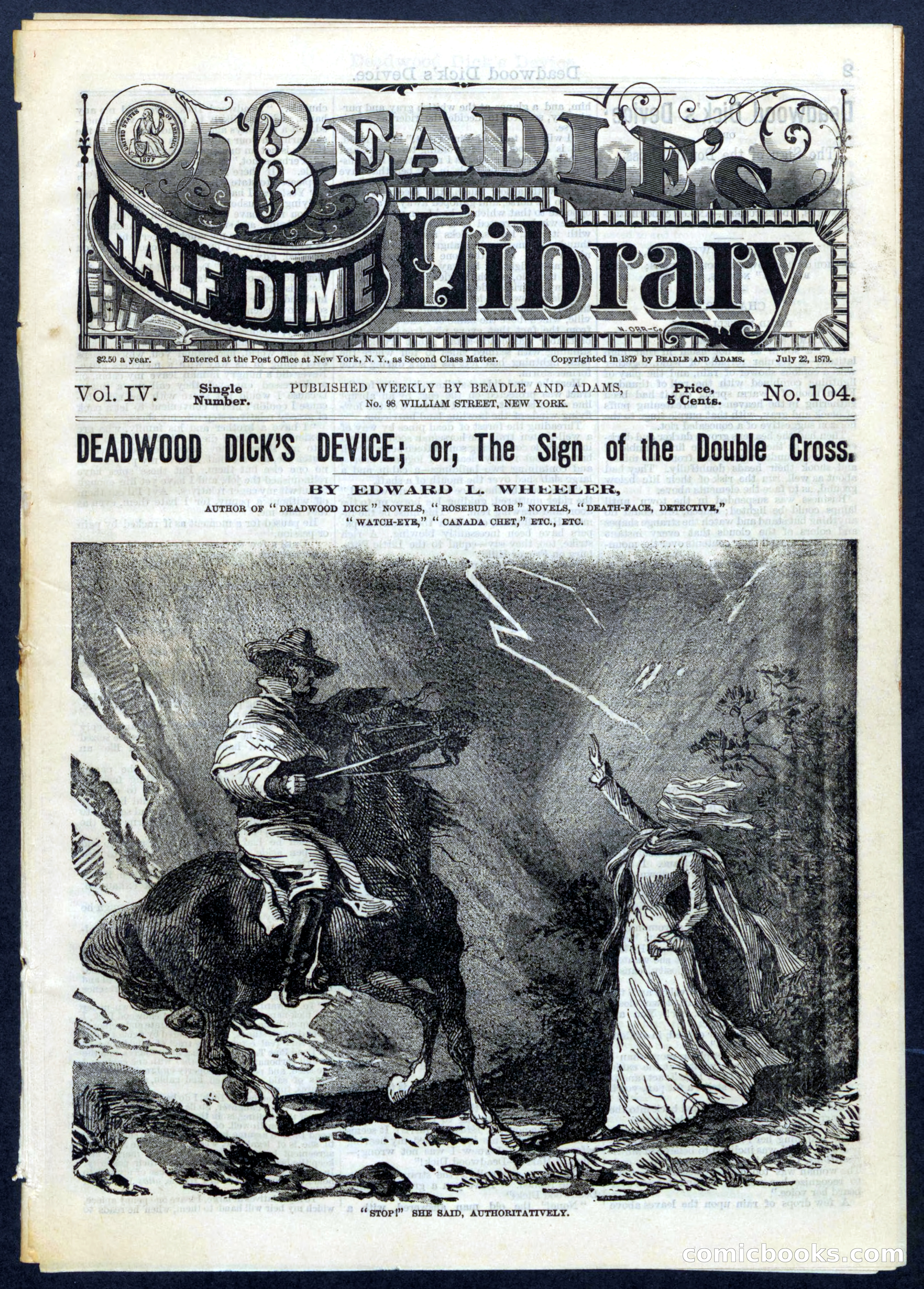 Beadle's Half Dime Library, No. 104