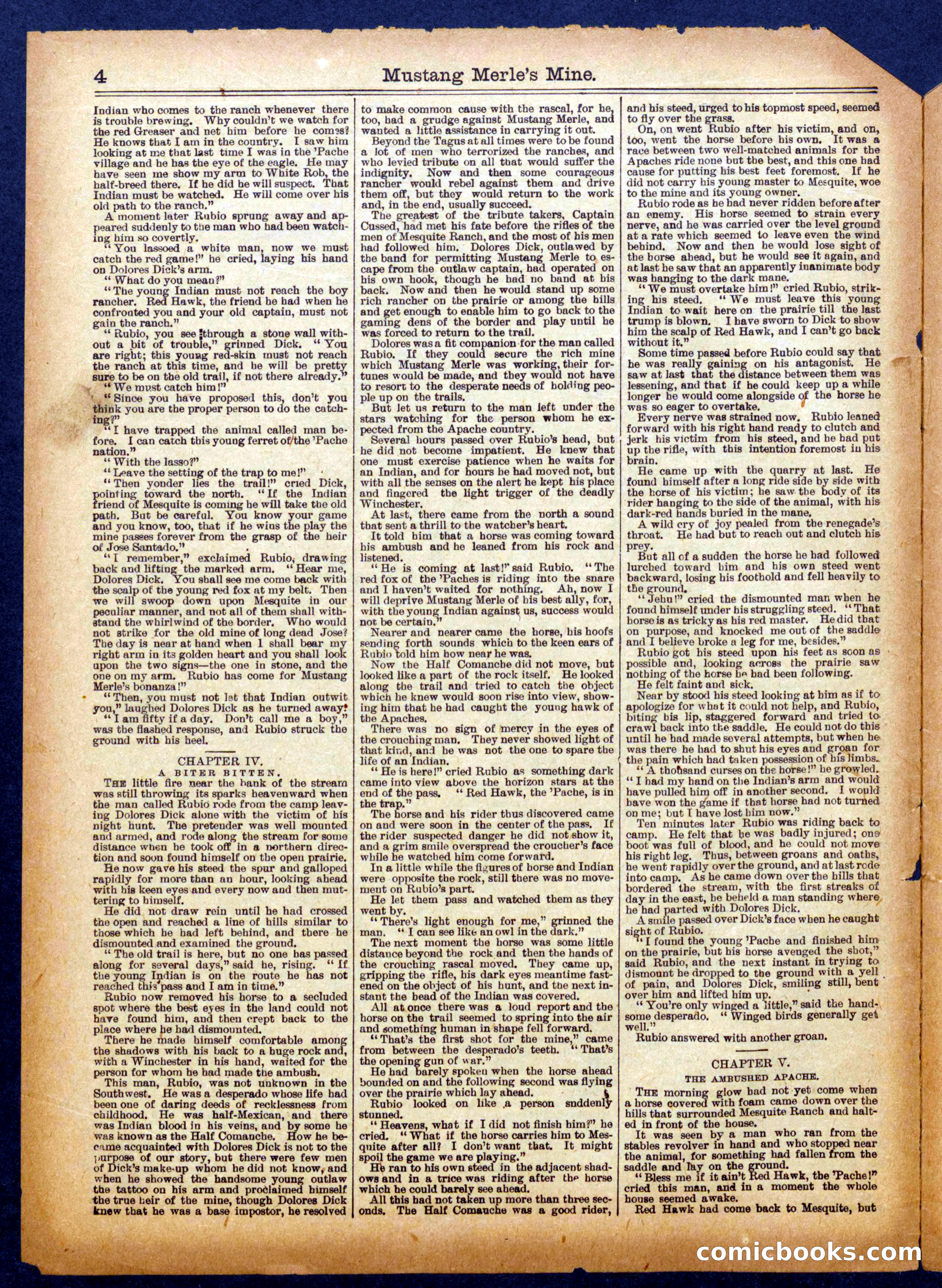 Mustang Merle's Mine; or, Dolores Dick and Pard — page 4 of 16
