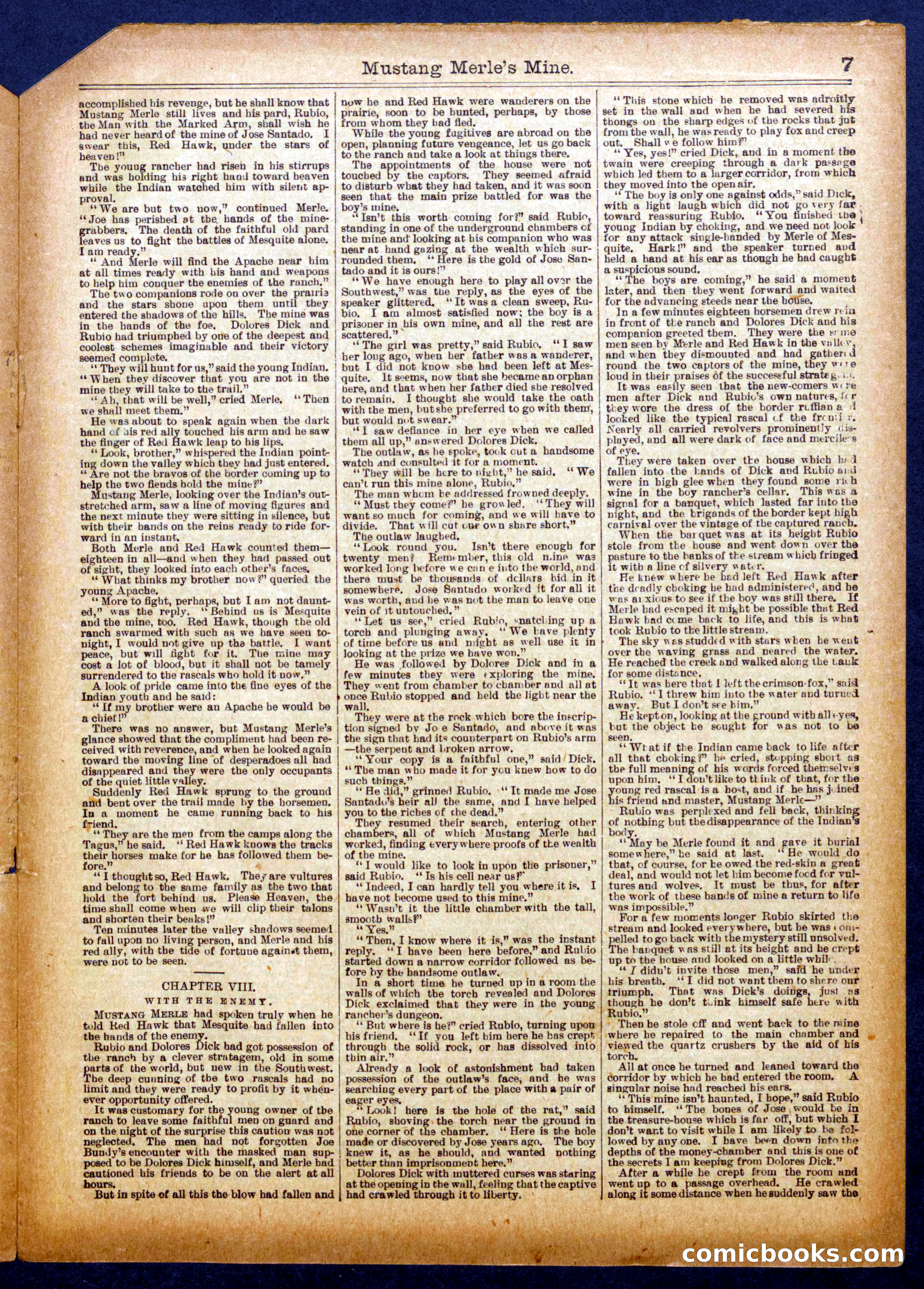 Mustang Merle's Mine; or, Dolores Dick and Pard — page 7 of 16