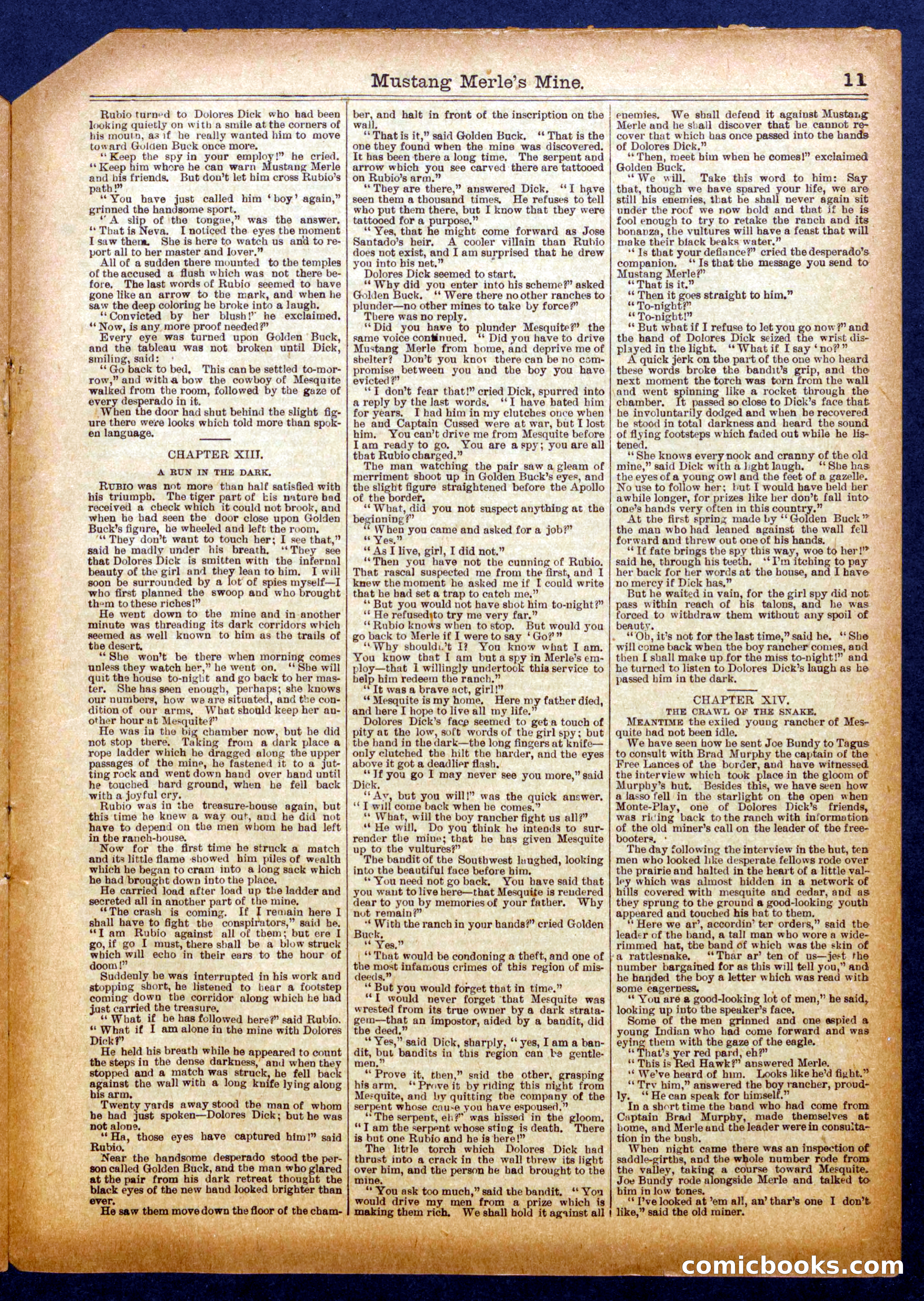 Mustang Merle's Mine; or, Dolores Dick and Pard — page 11 of 16