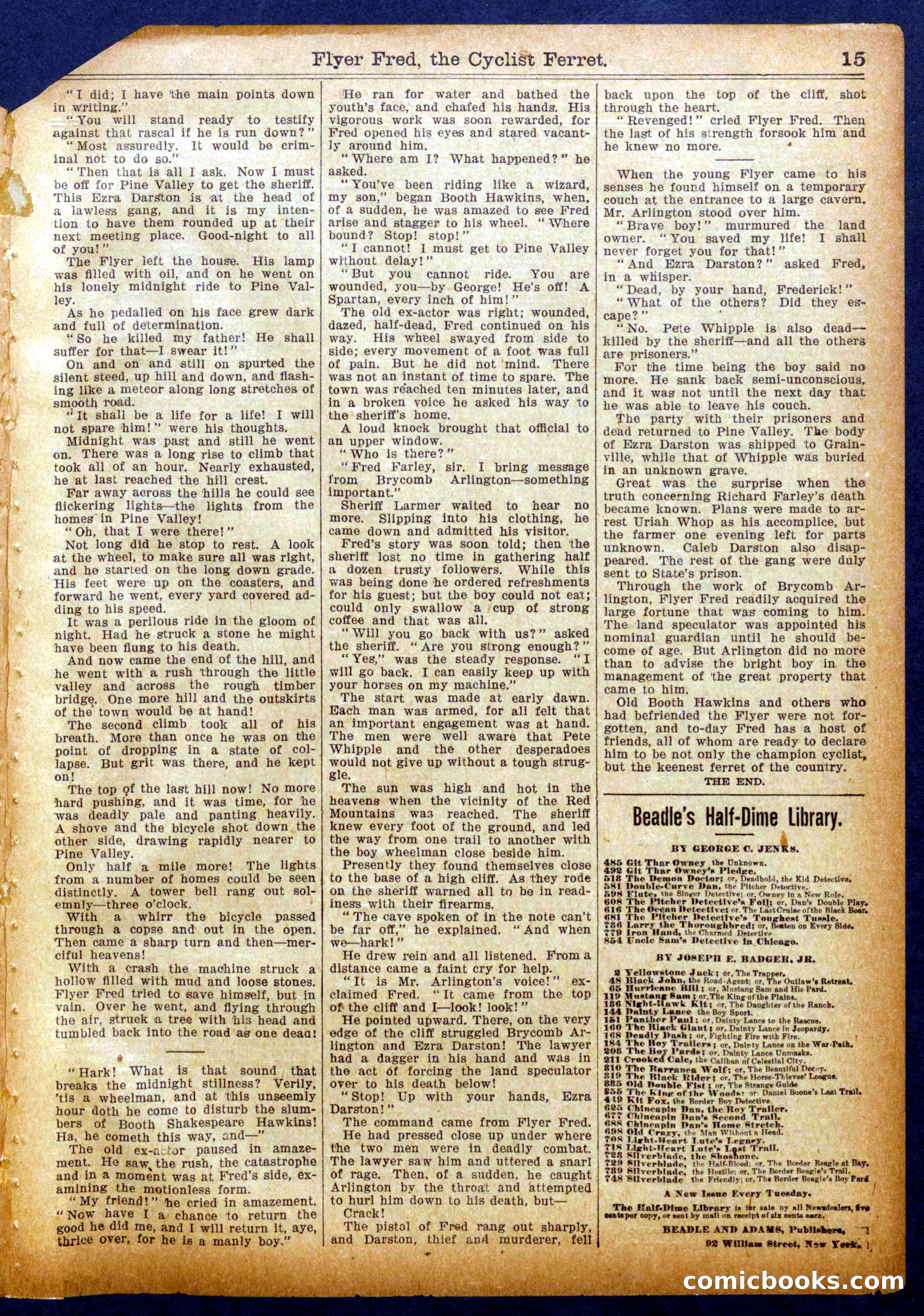 The Half Dime Library No. 1047 — page 15 of 16