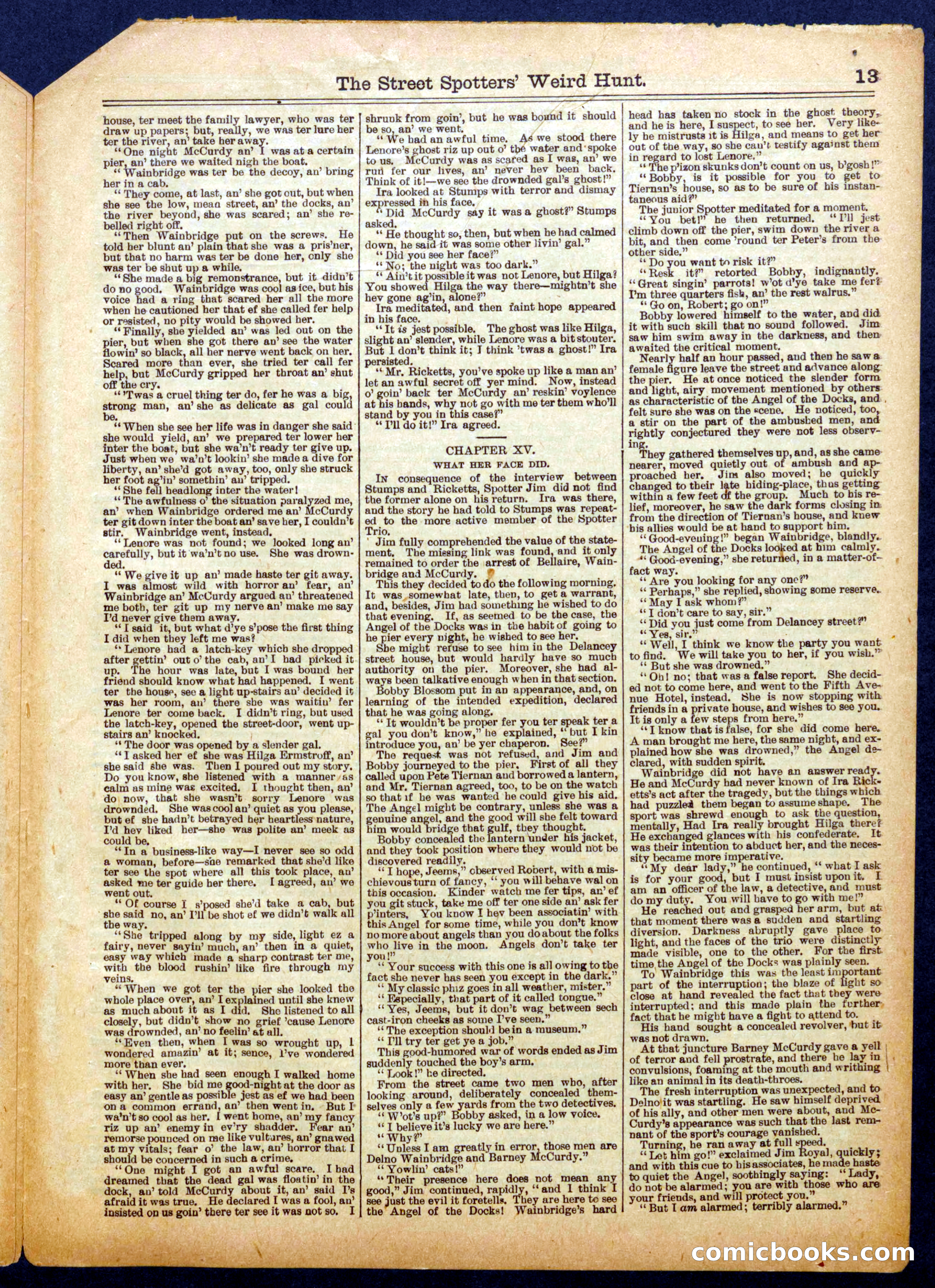 The Street Spotters' Weird Hunt; or, The Angel of the Docks — page 13 of 16