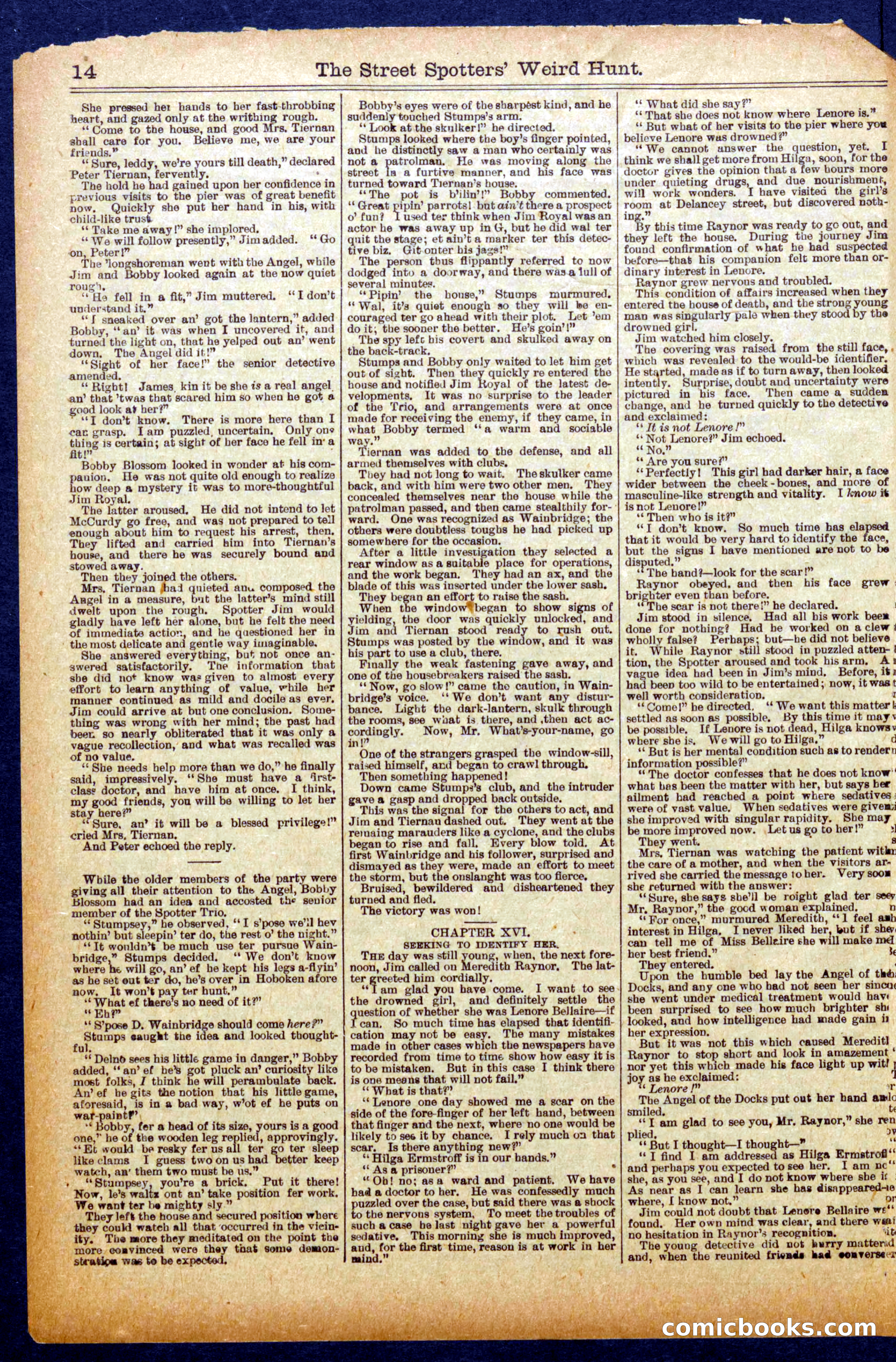 The Street Spotters' Weird Hunt; or, The Angel of the Docks — page 14 of 16