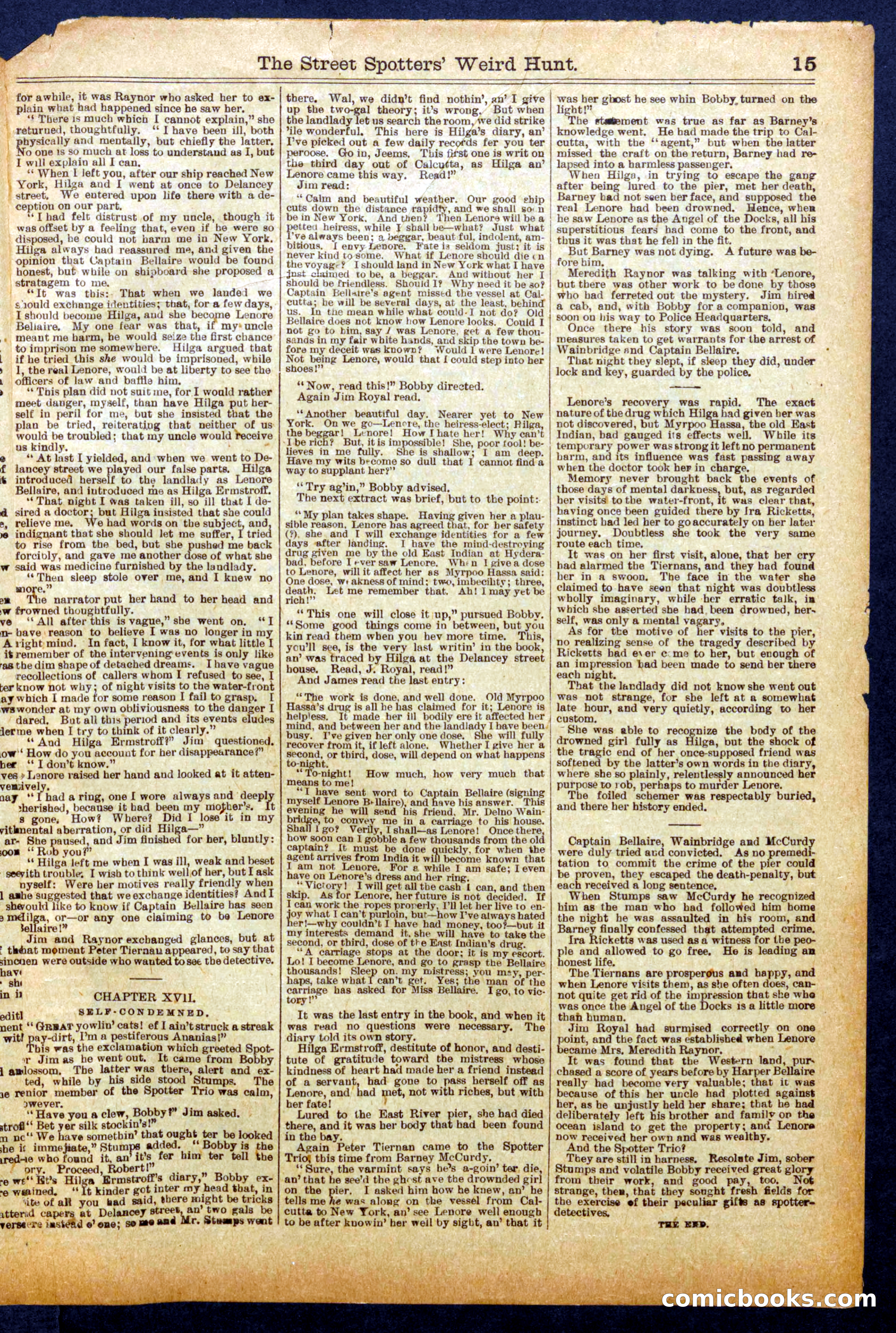 The Street Spotters' Weird Hunt; or, The Angel of the Docks — page 15 of 16