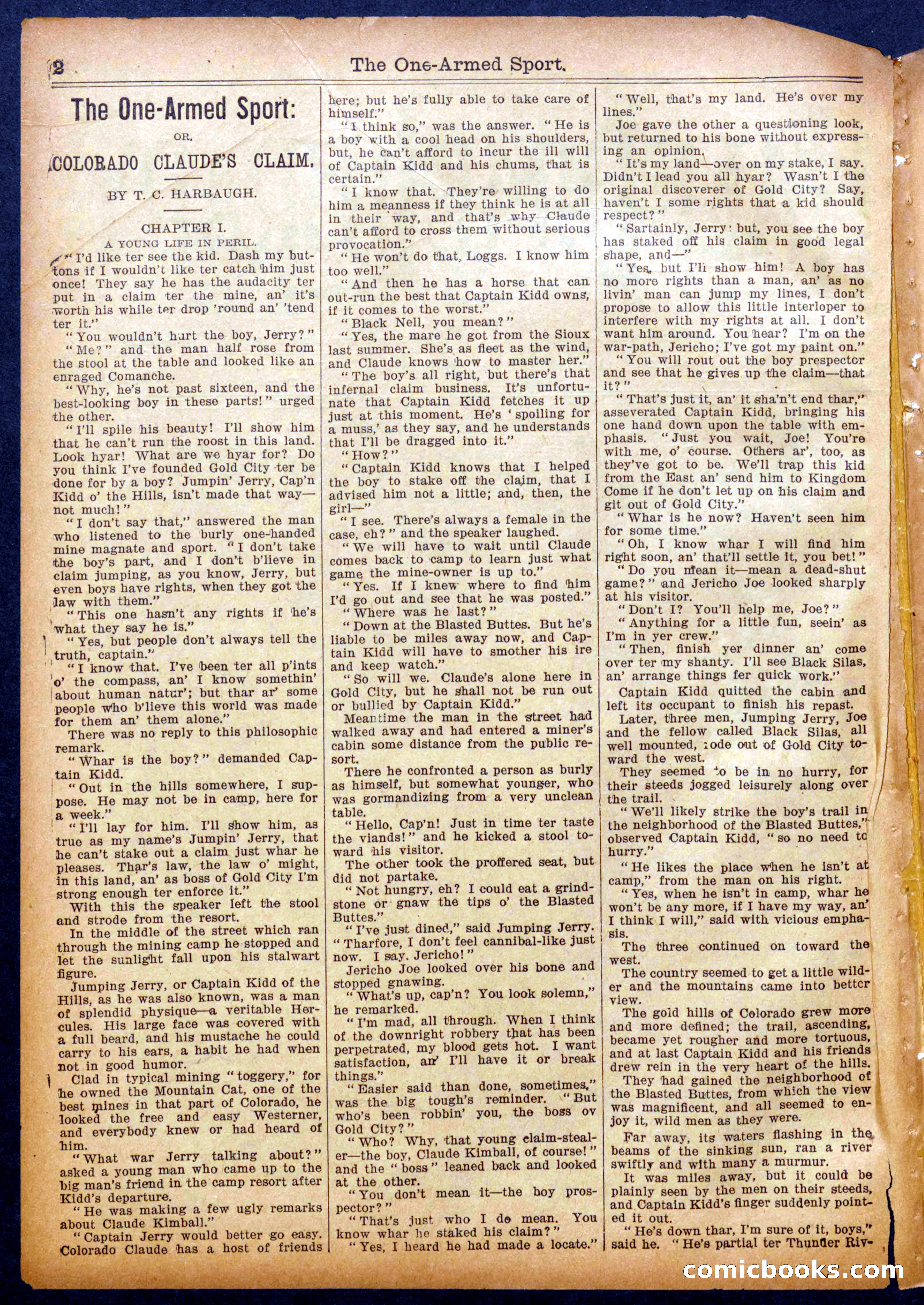 The Half Dime Library No. 1050: The One-Armed Sport — page 2 of 16