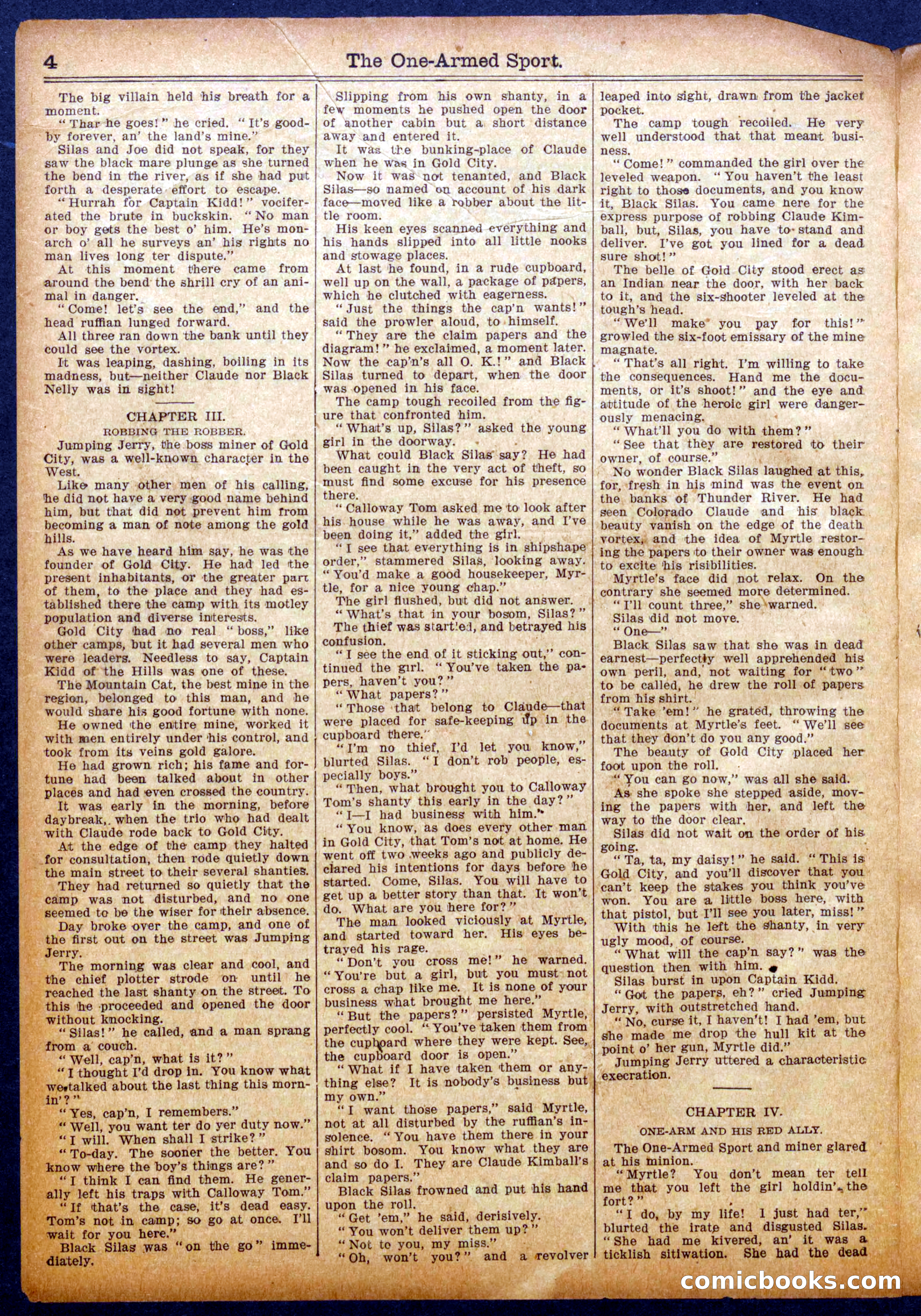 The Half Dime Library No. 1050: The One-Armed Sport — page 4 of 16