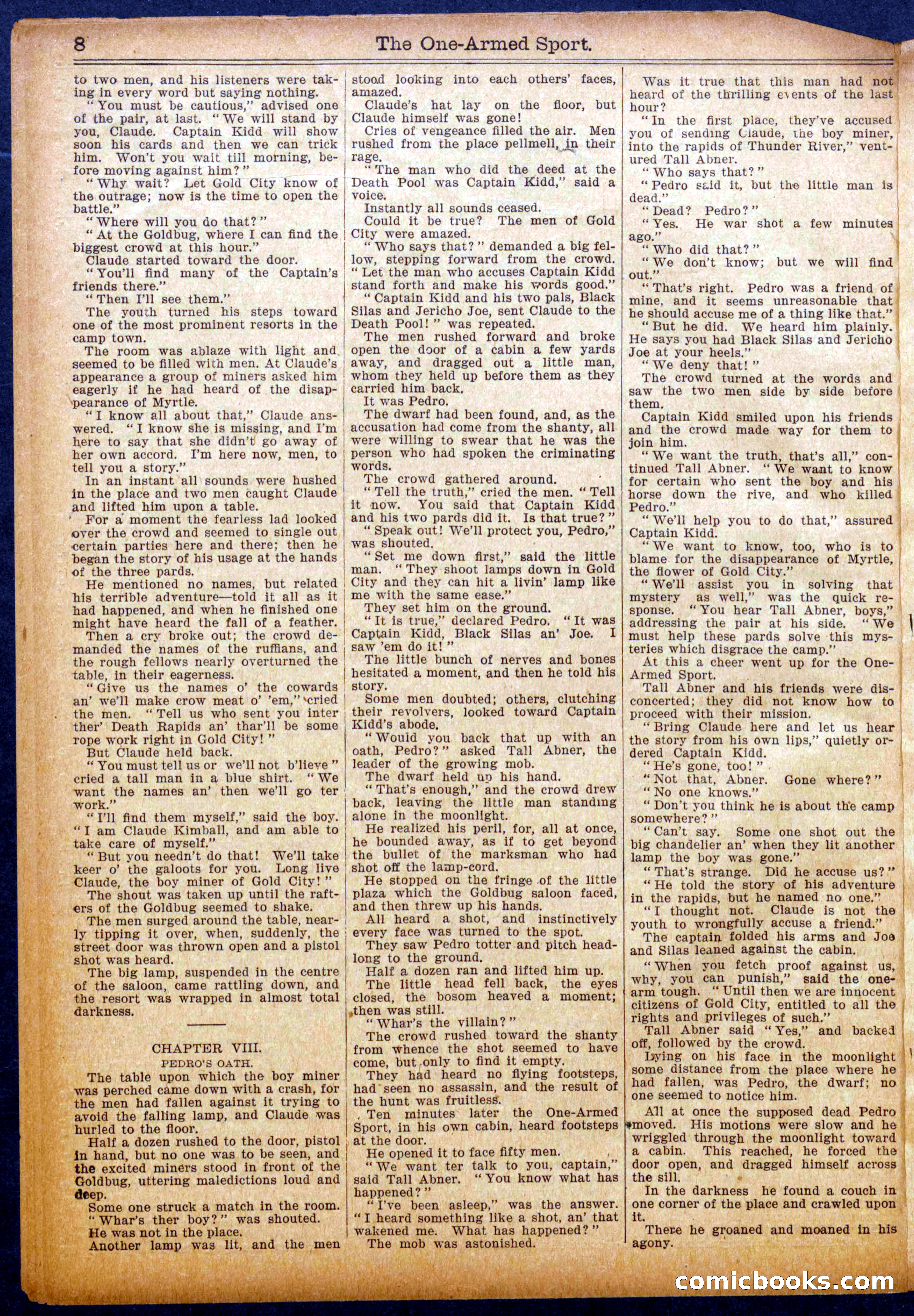 The Half Dime Library No. 1050: The One-Armed Sport — page 8 of 16