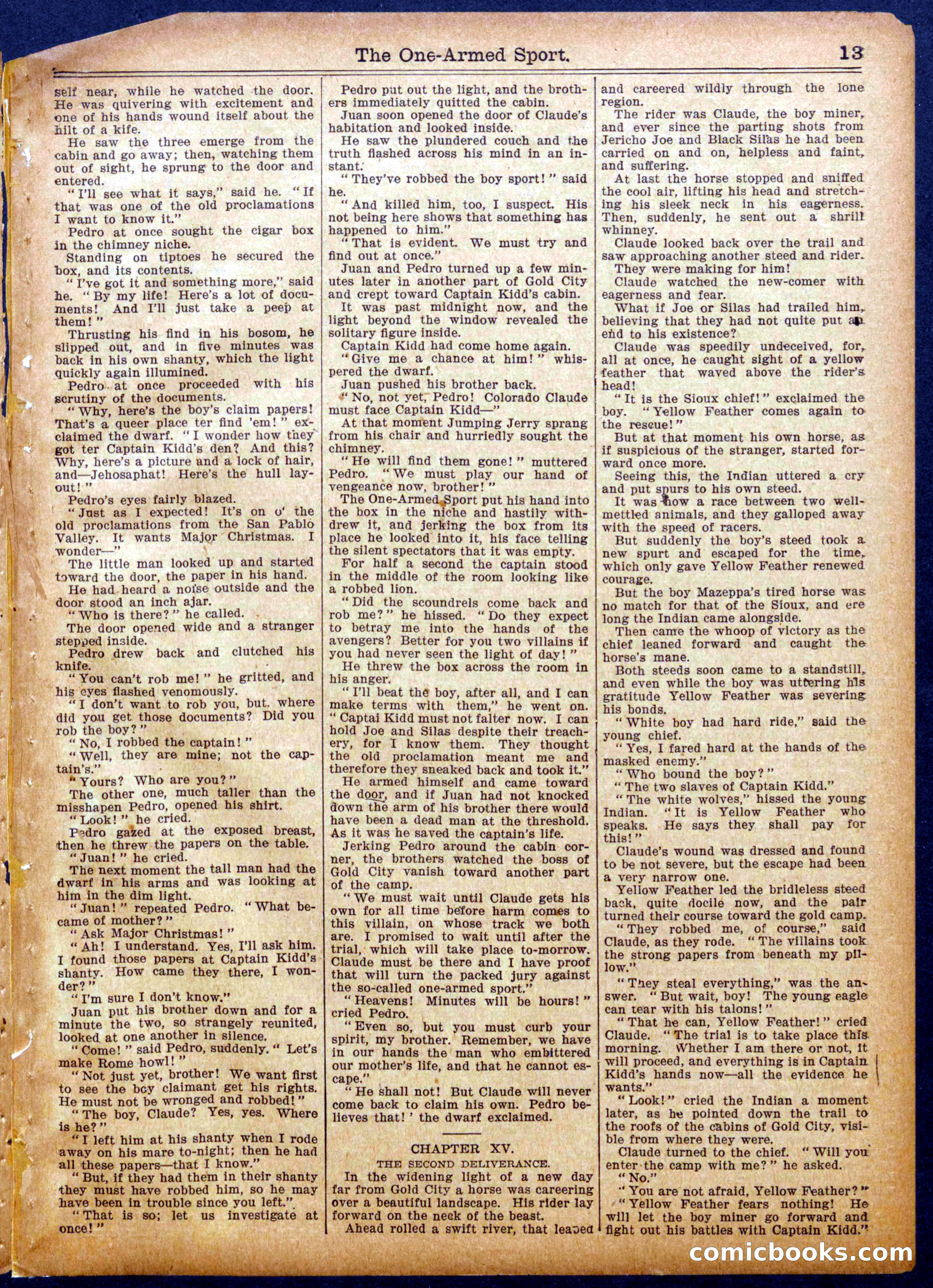 The Half Dime Library No. 1050: The One-Armed Sport — page 13 of 16