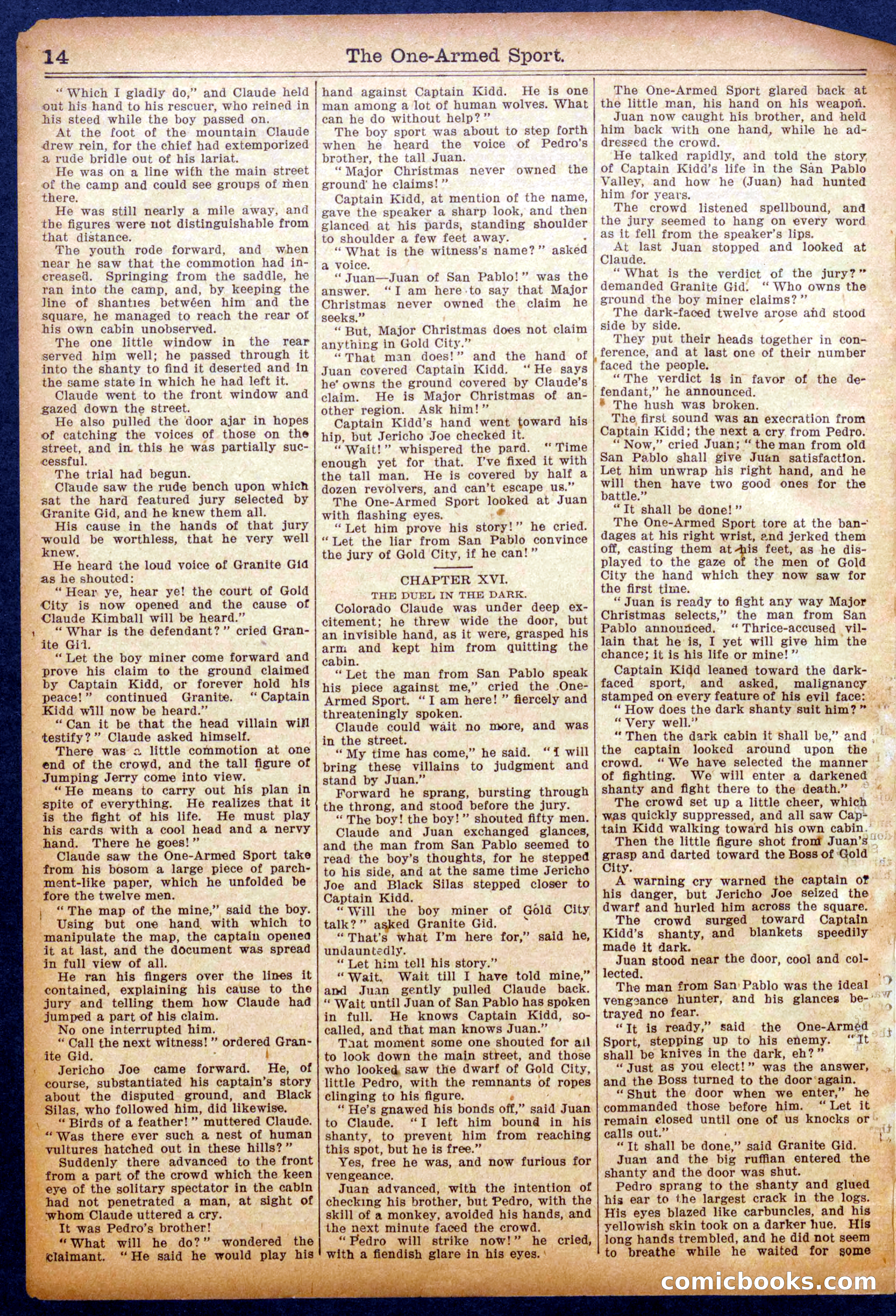 The Half Dime Library No. 1050: The One-Armed Sport — page 14 of 16