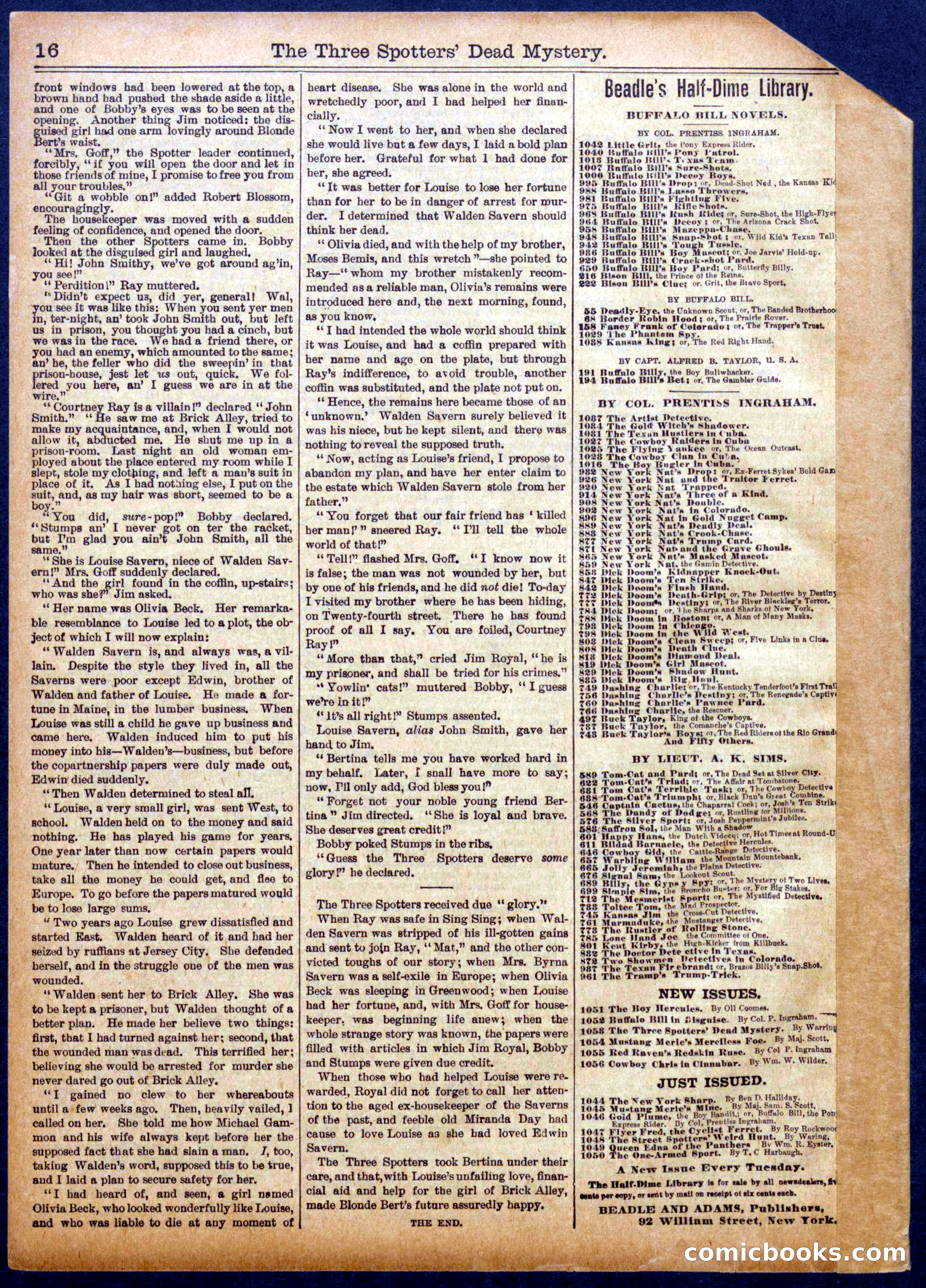 The Half Dime Library, No. 1053 — page 16 of 16