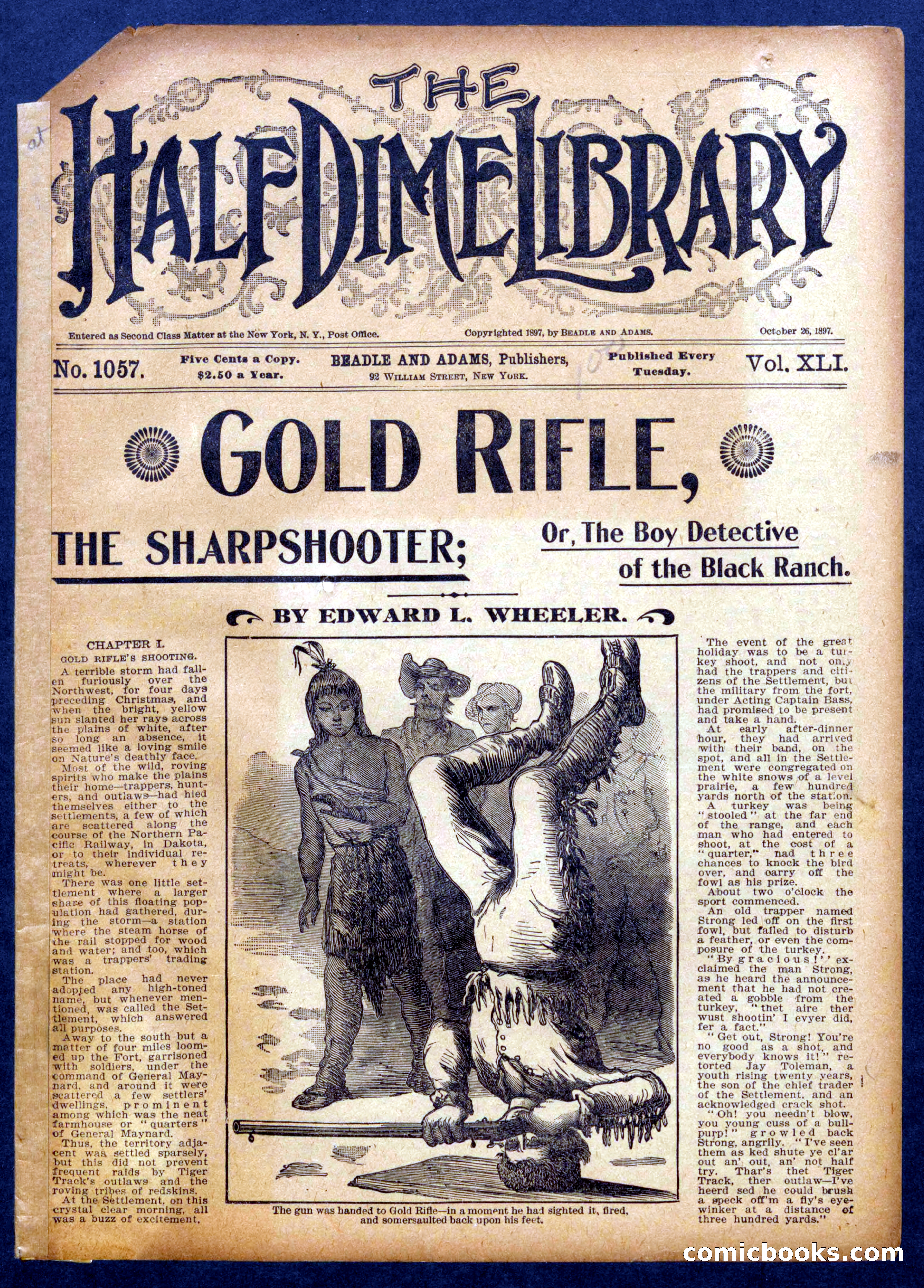 Gold Rifle, the Sharpshooter; or, The Boy Detective of the Black Ranch — page 1 of 16