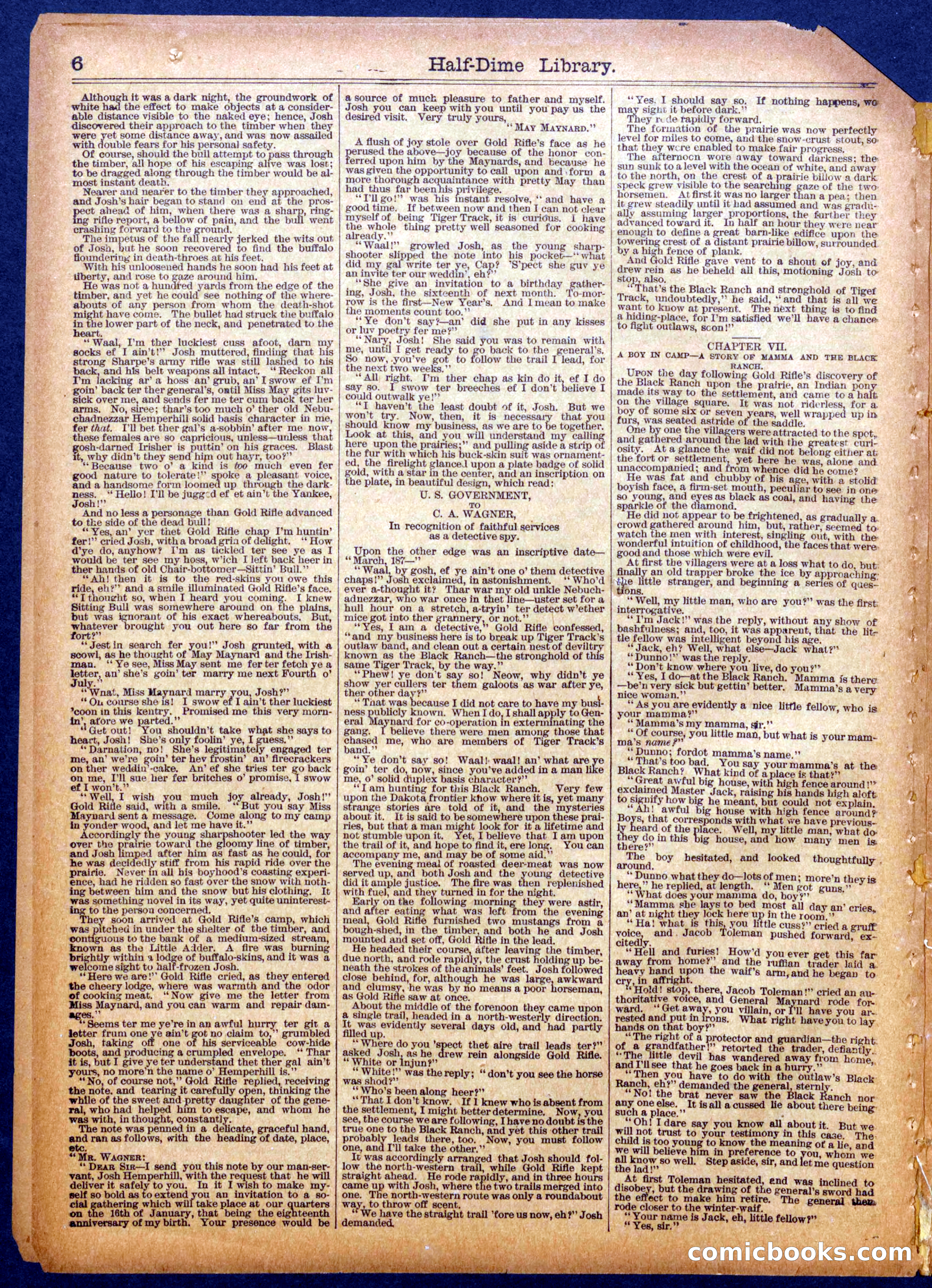 Gold Rifle, the Sharpshooter; or, The Boy Detective of the Black Ranch — page 6 of 16