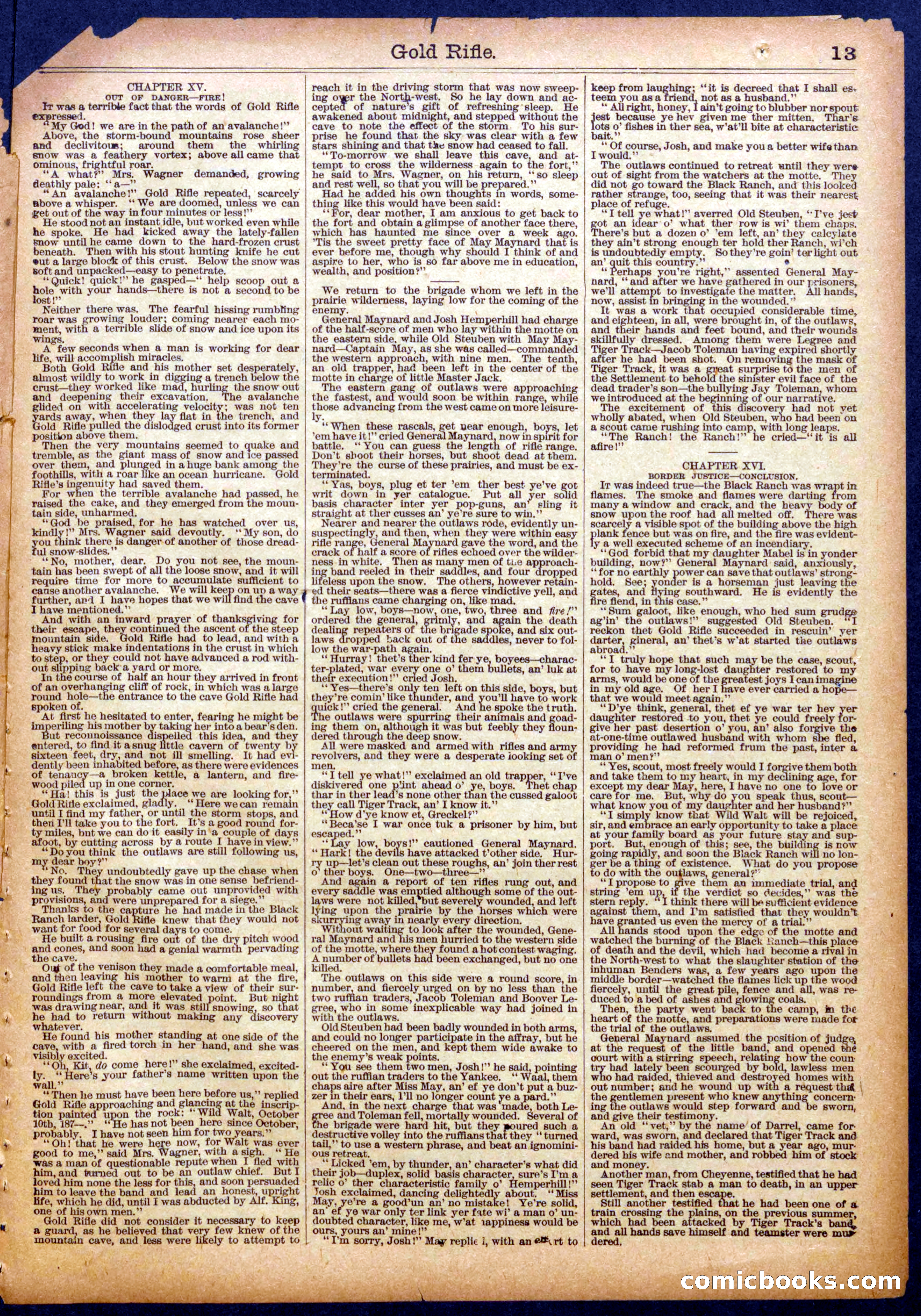 Gold Rifle, the Sharpshooter; or, The Boy Detective of the Black Ranch — page 13 of 16