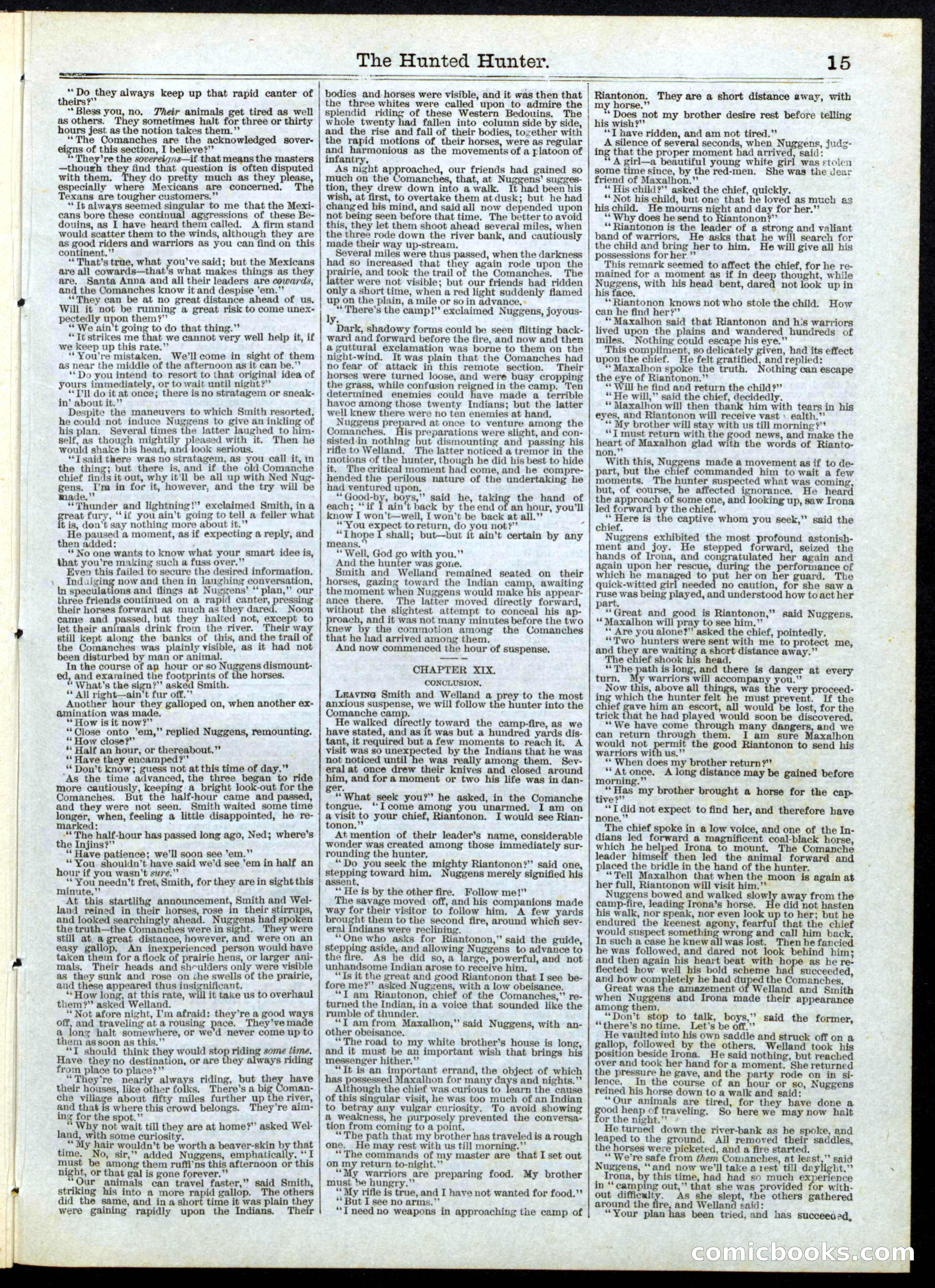 The Hunted Hunter; or, The Strange Horseman of the Prairie — page 15 of 16