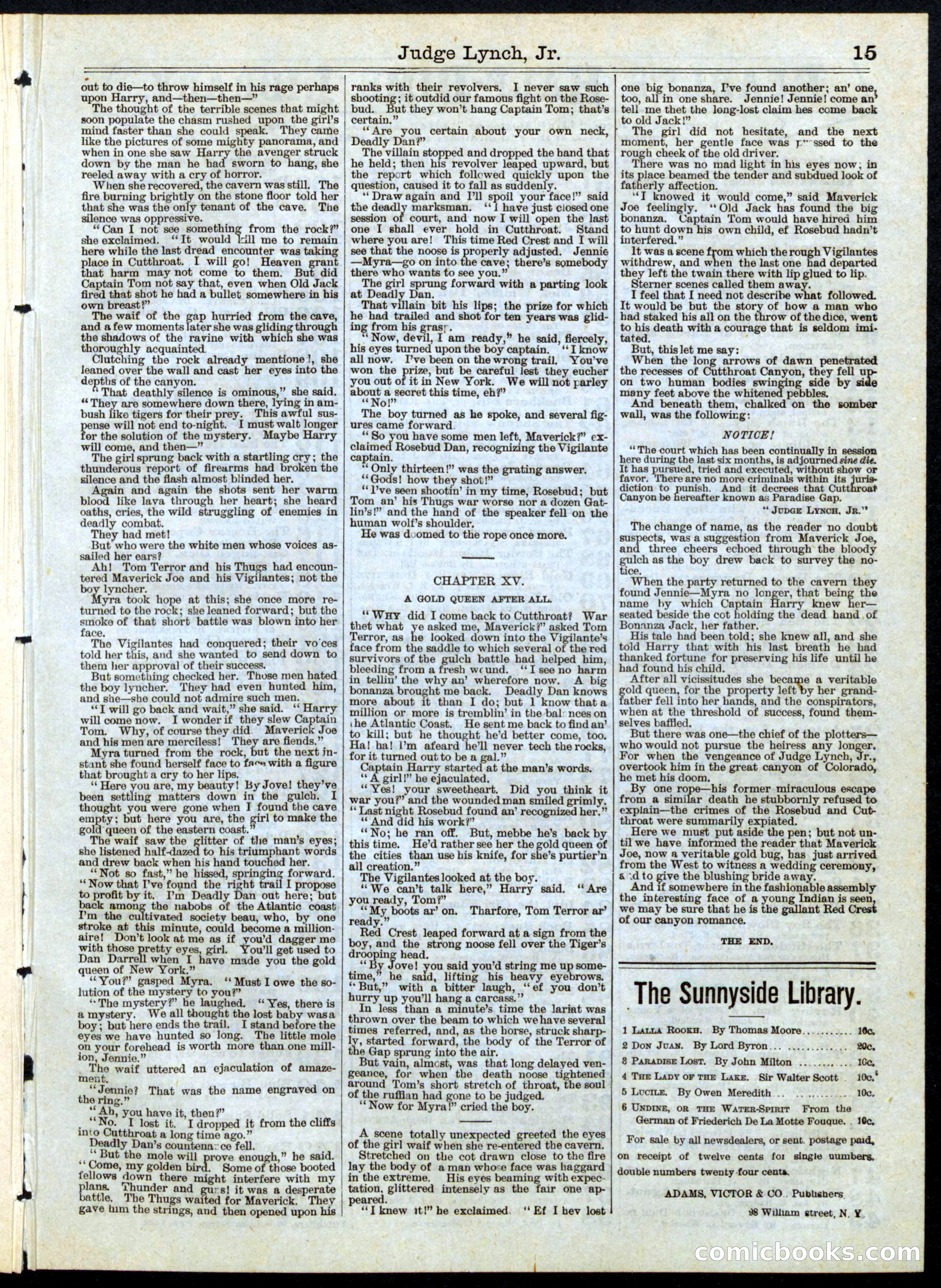 Judge Lynch, Jr.; or, The Boy Vigilante — page 15 of 16