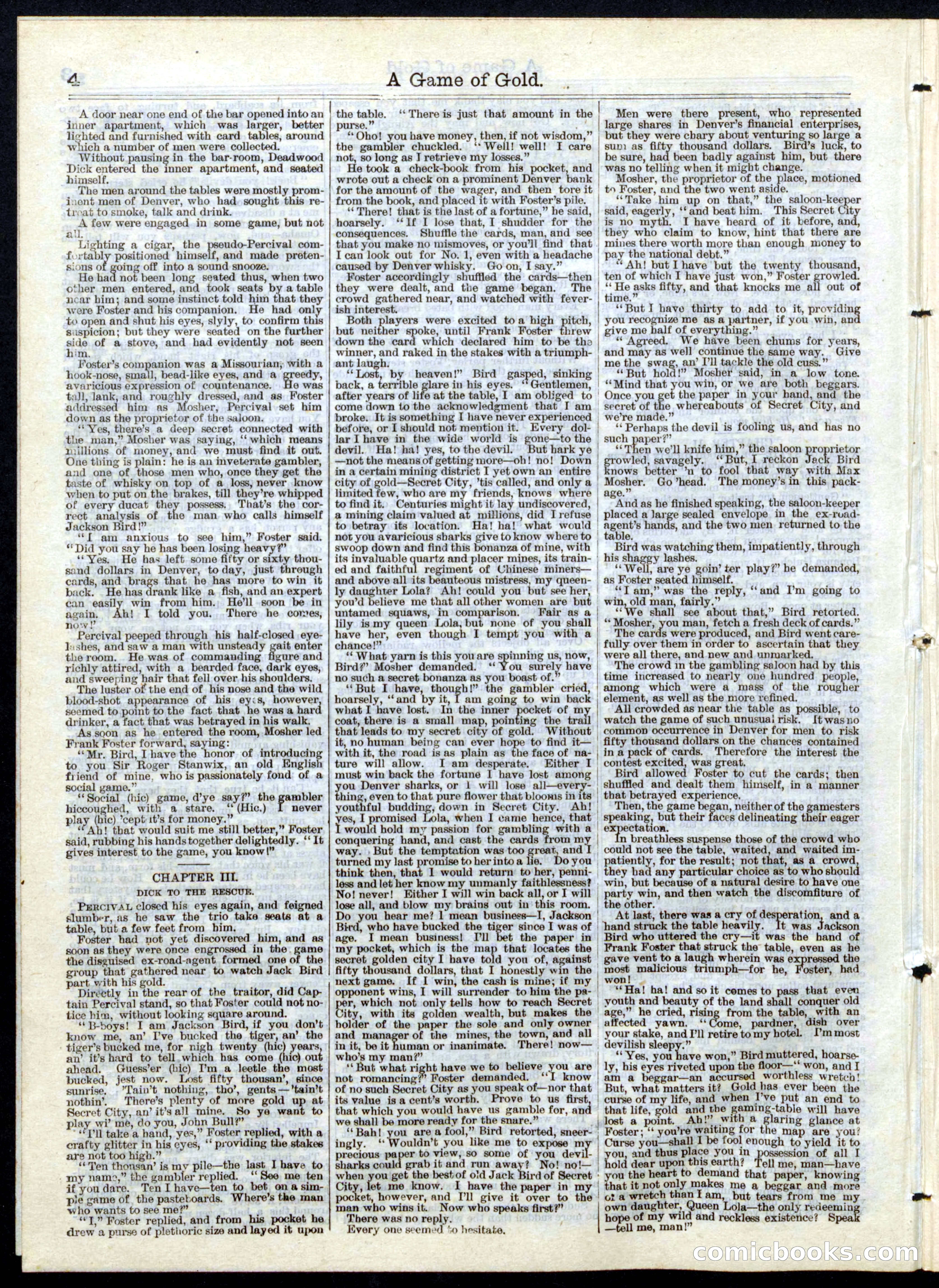 A Game of Gold; or, Deadwood Dick's Big Strike — page 4 of 16