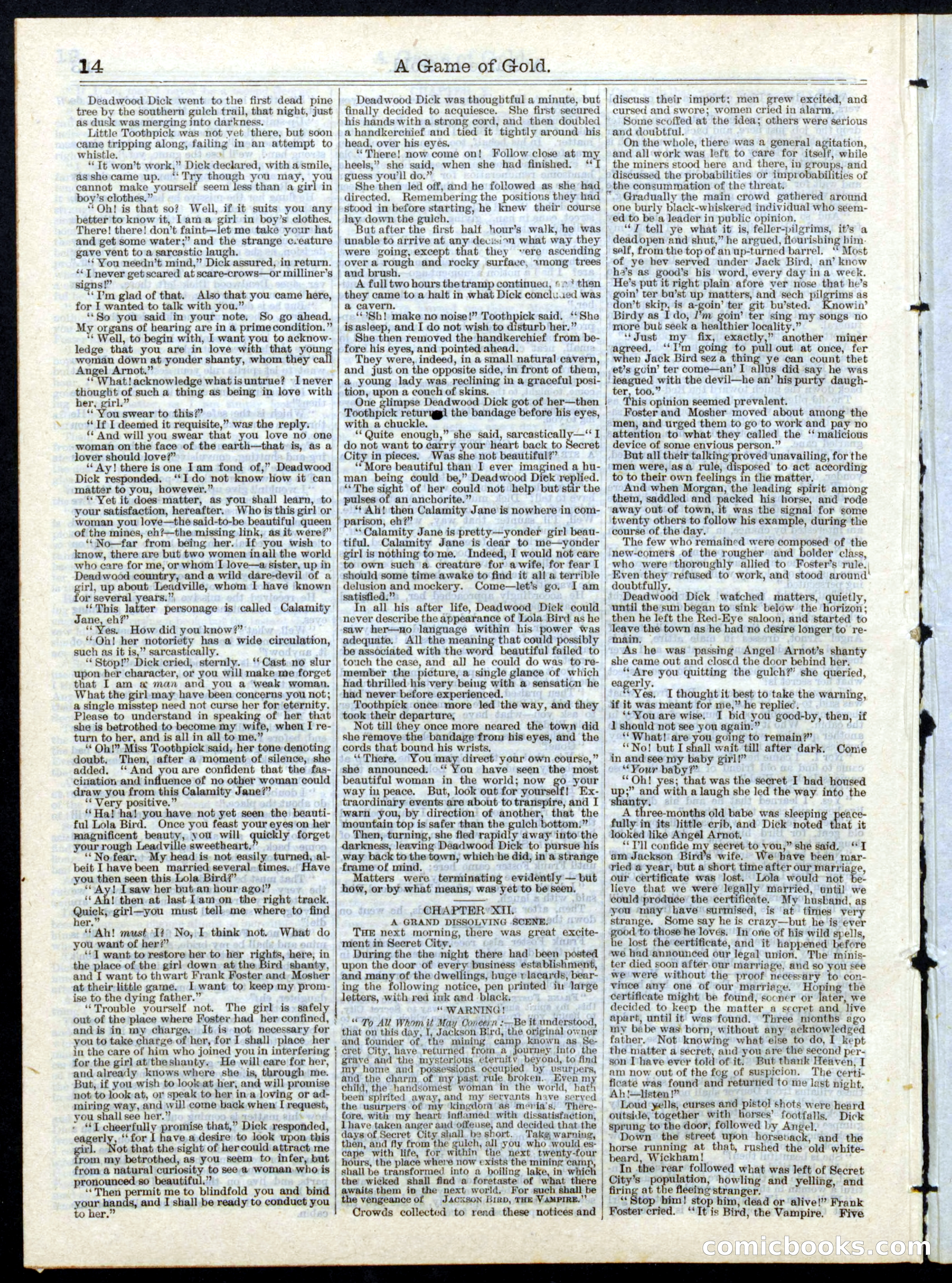 A Game of Gold; or, Deadwood Dick's Big Strike — page 14 of 16