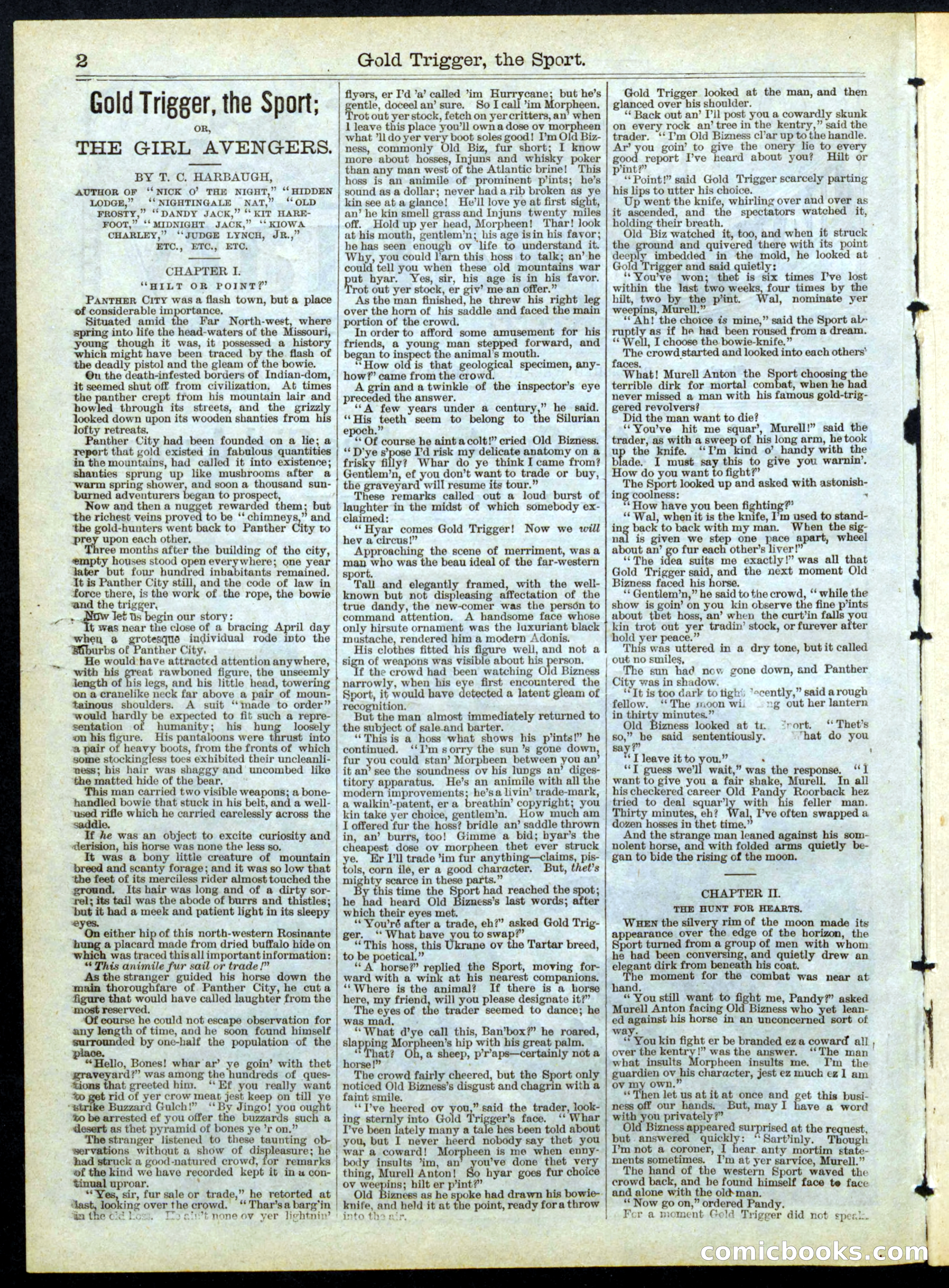 Gold Trigger, the Sport; or, The Girl Avenger — page 2 of 16