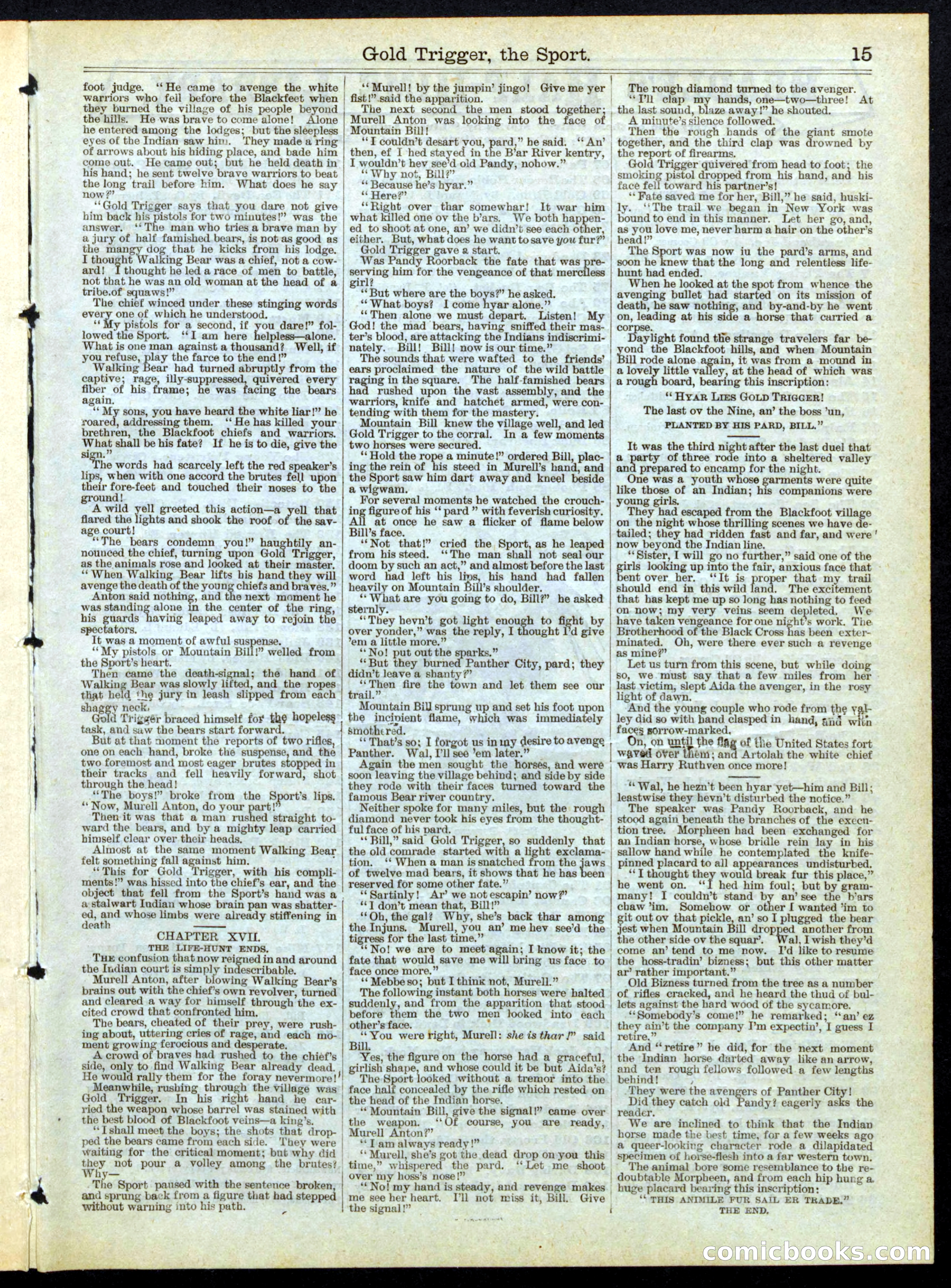 Gold Trigger, the Sport; or, The Girl Avenger — page 15 of 16