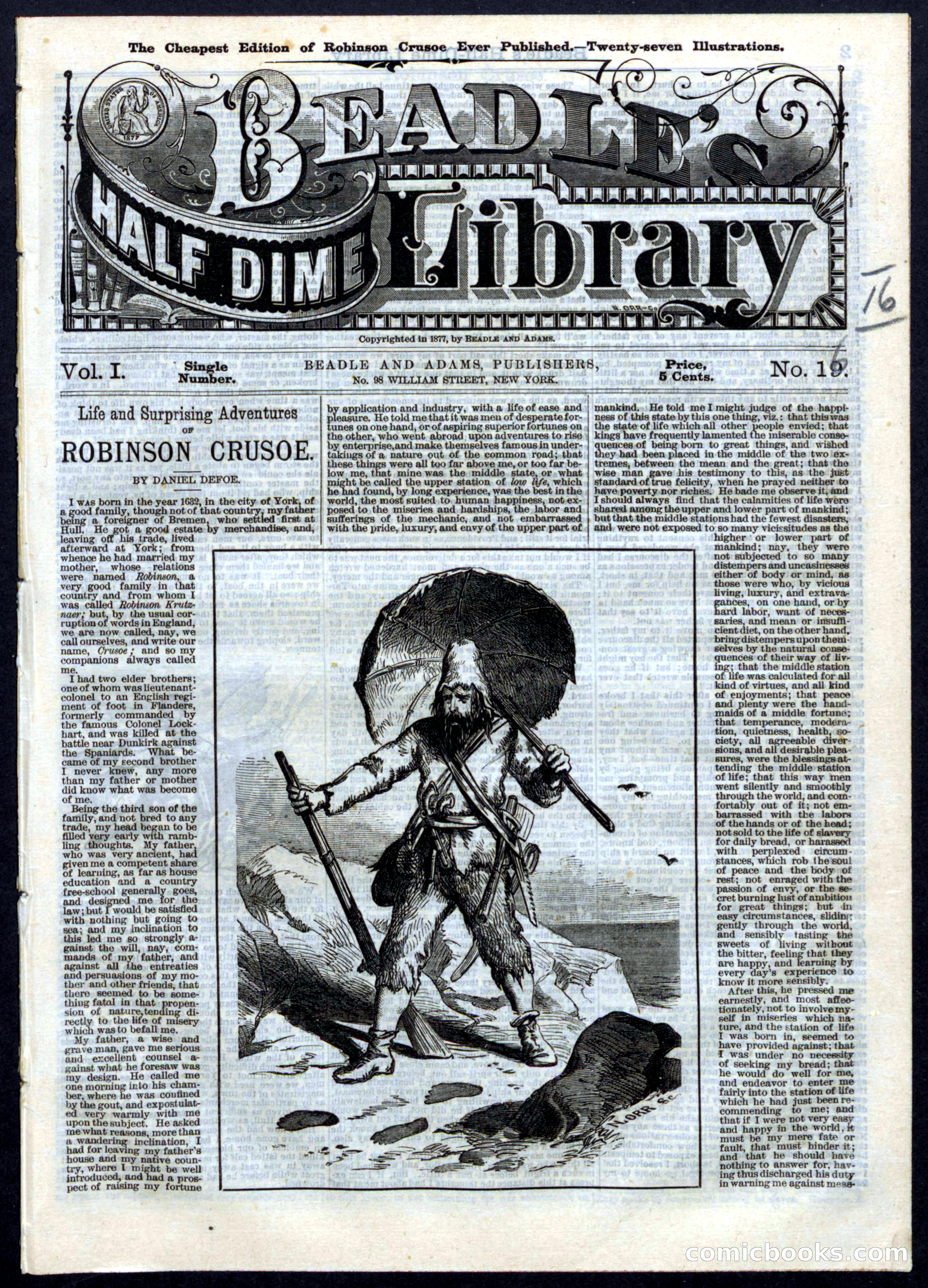 Beadle's Half Dime Library, No. 16