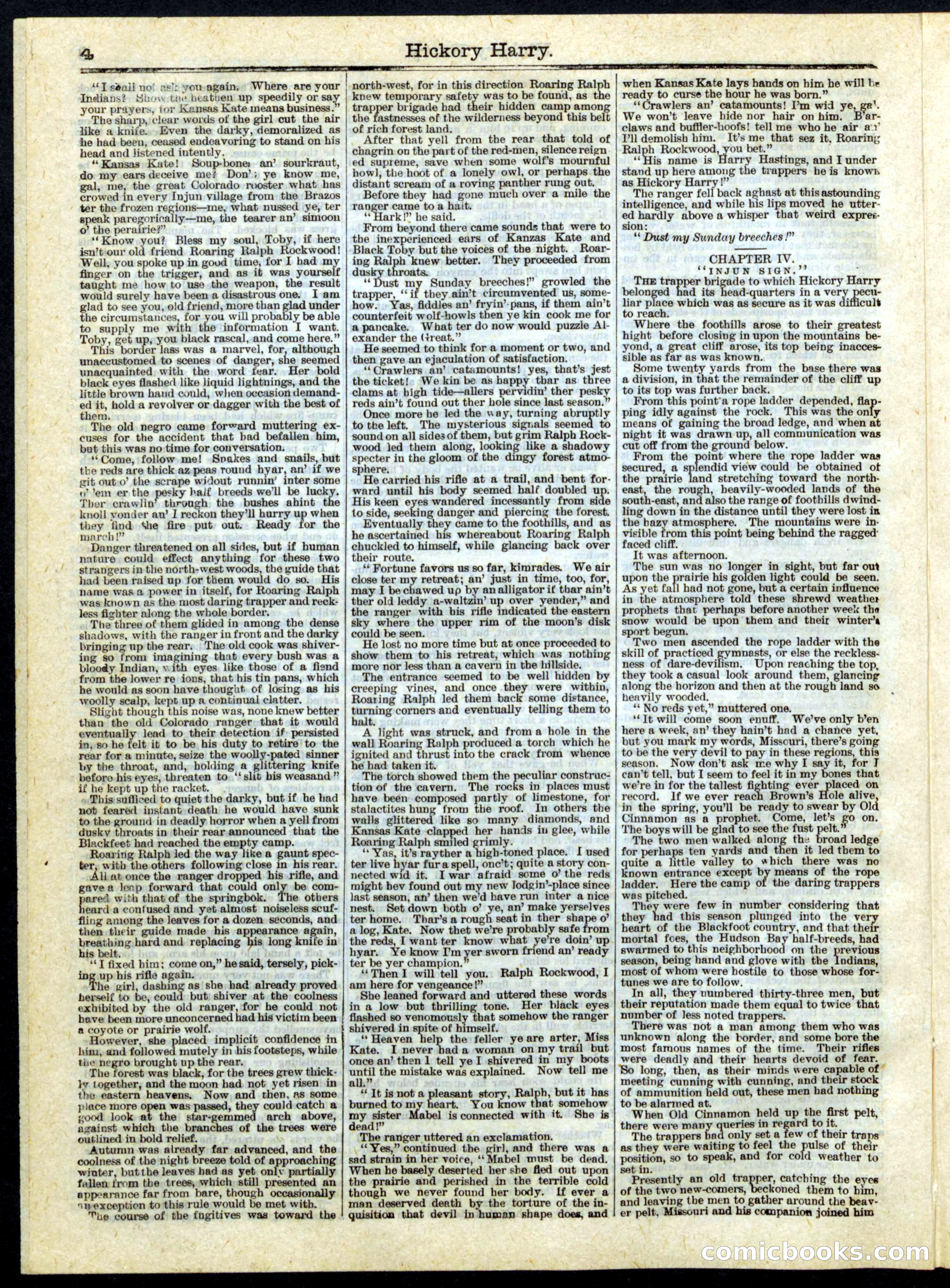 Hickory Harry; or, The Trapper-Brigade's Spy — page 4 of 16