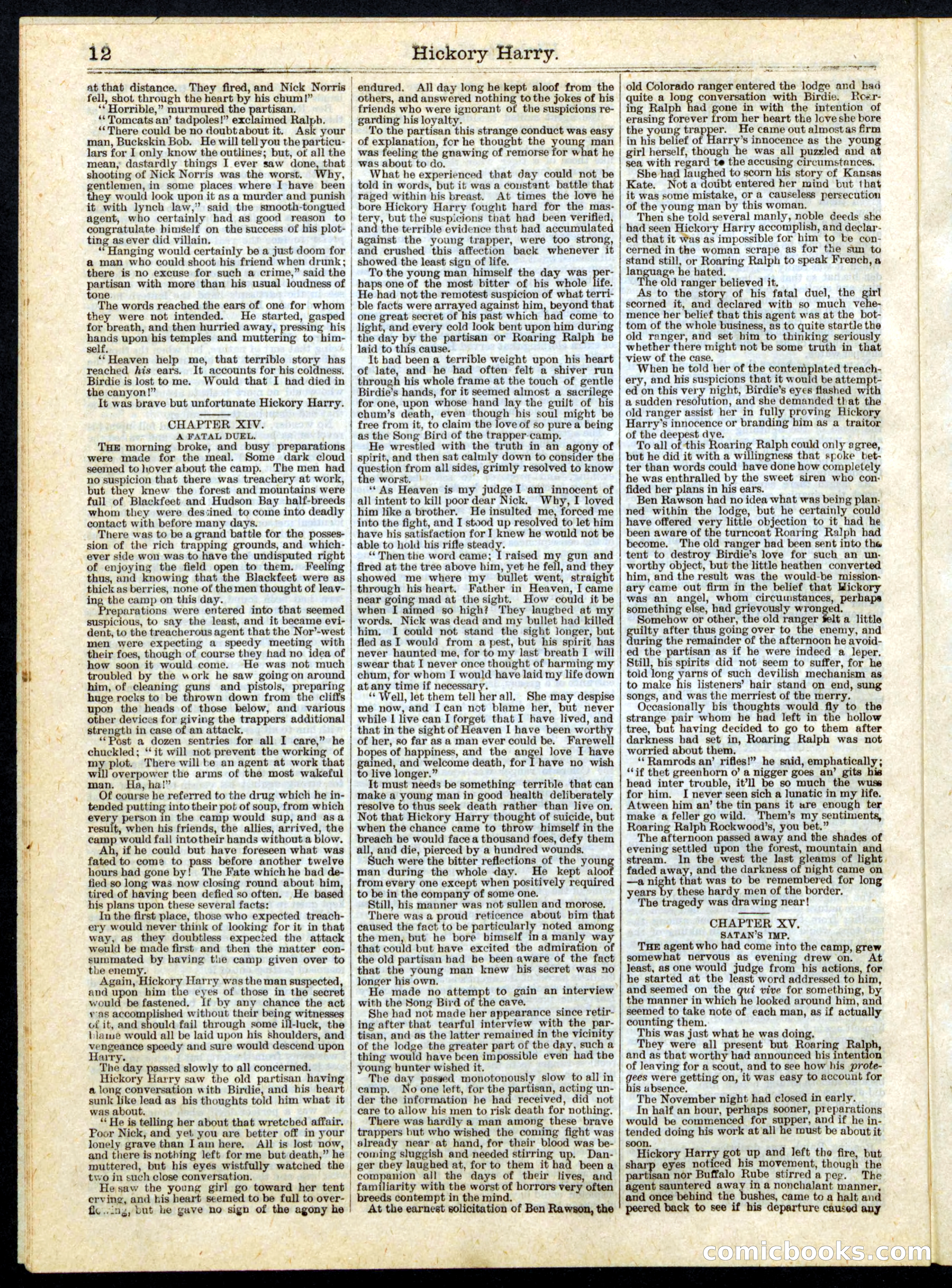 Hickory Harry; or, The Trapper-Brigade's Spy — page 12 of 16
