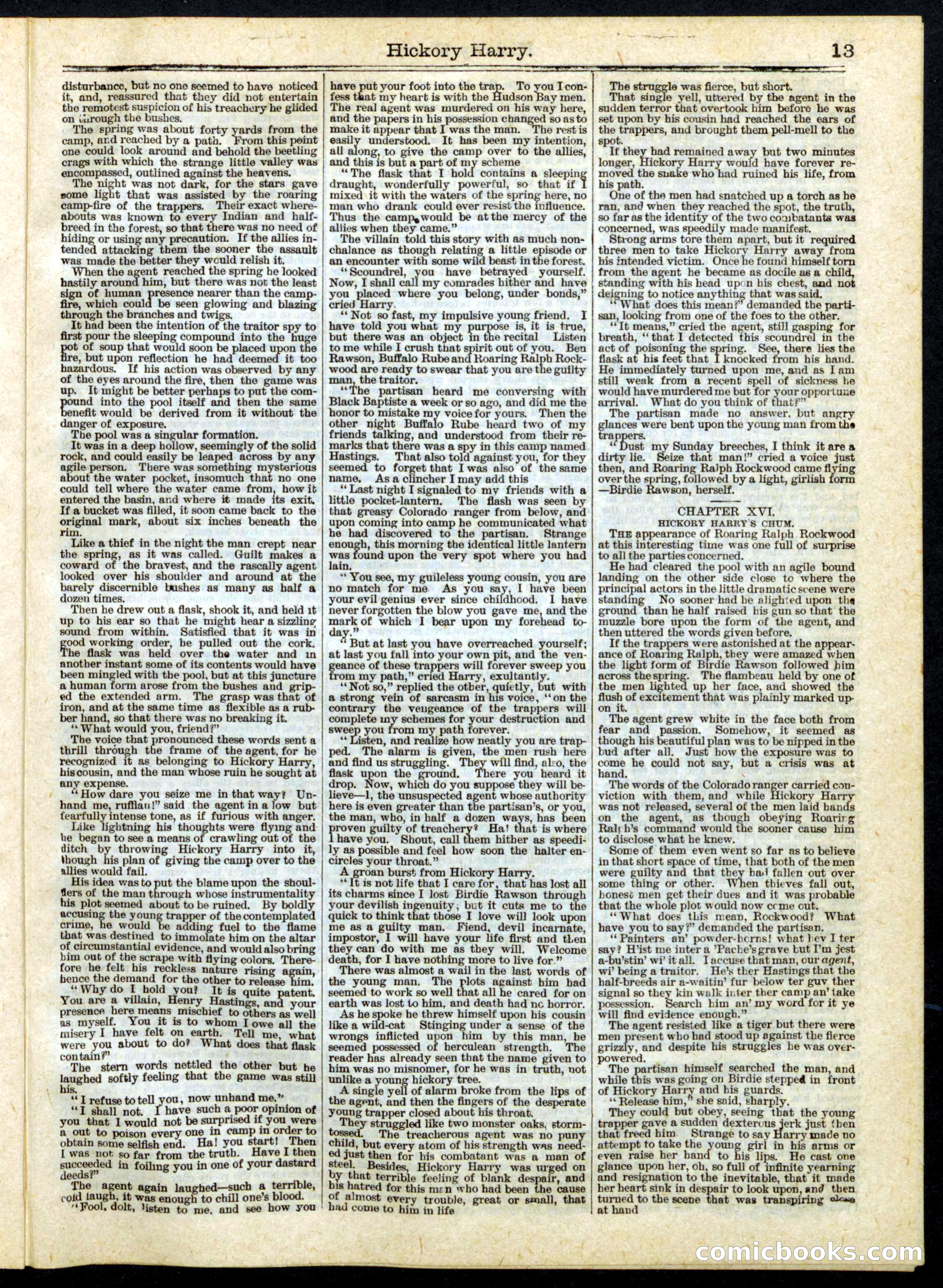 Hickory Harry; or, The Trapper-Brigade's Spy — page 13 of 16