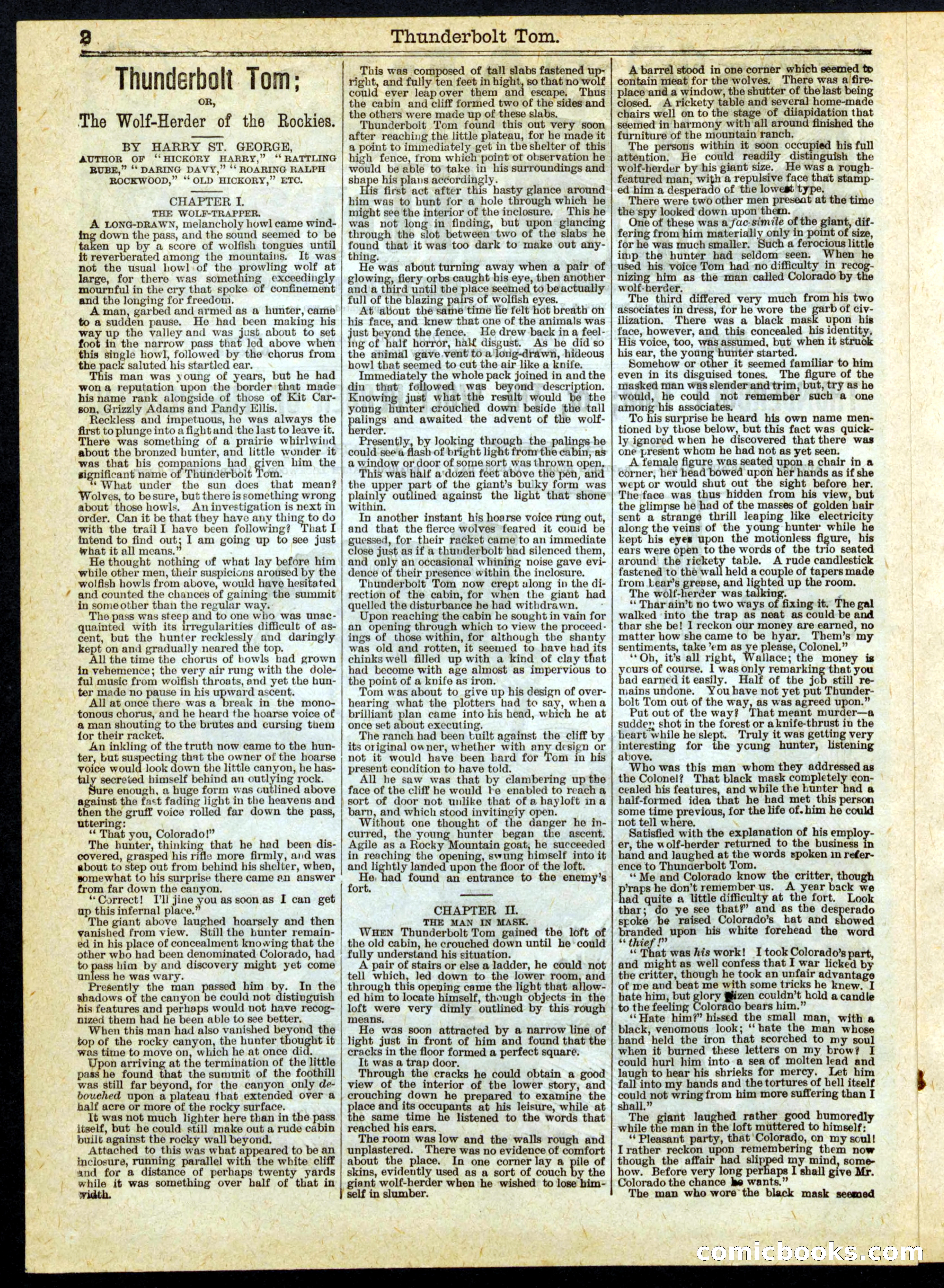 Thunderbolt Tom; or, The Wolf-Herder of the Rockies — page 2 of 16