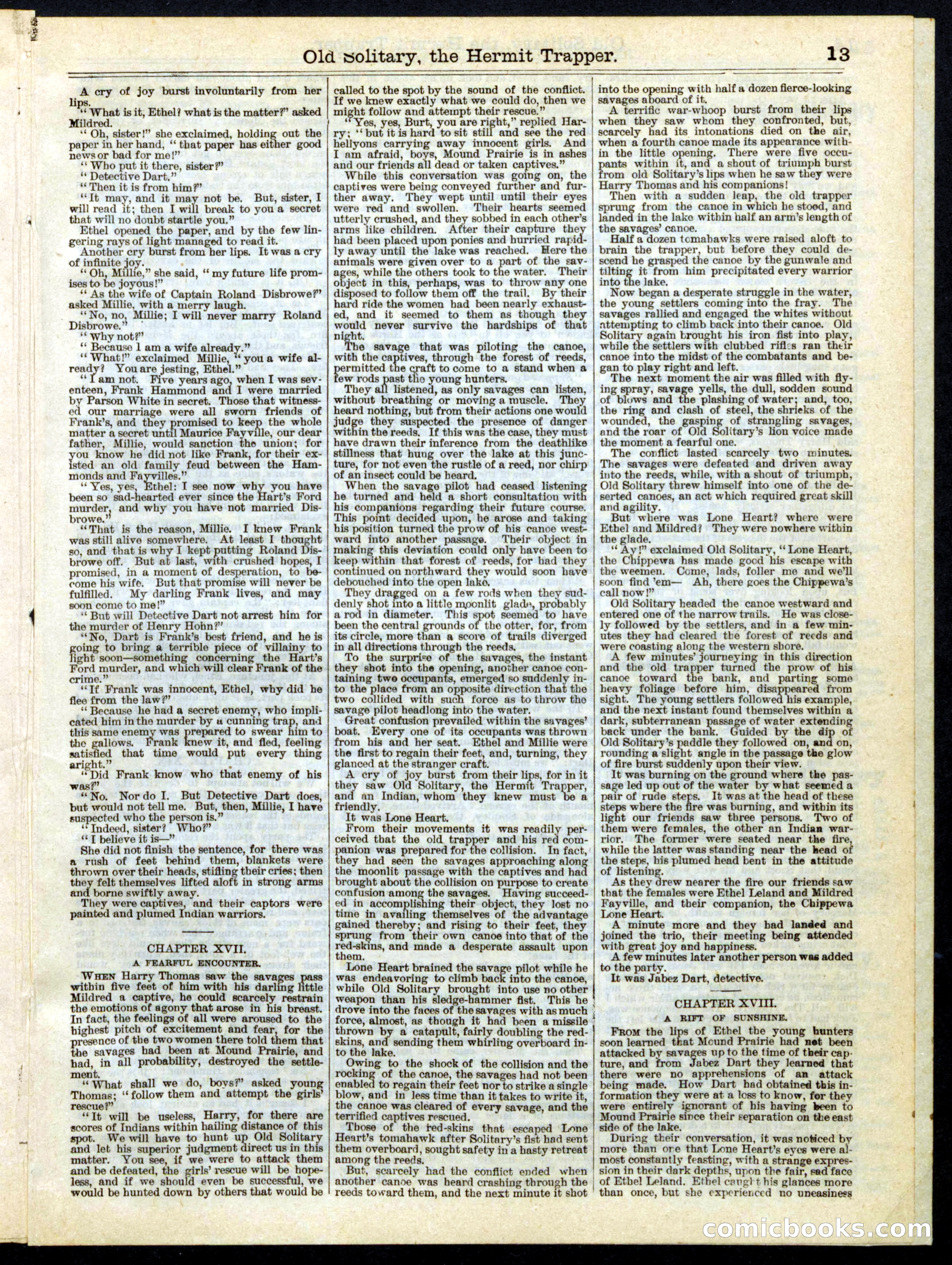 Beadle's Half Dime Library, No. 178 — page 13 of 16