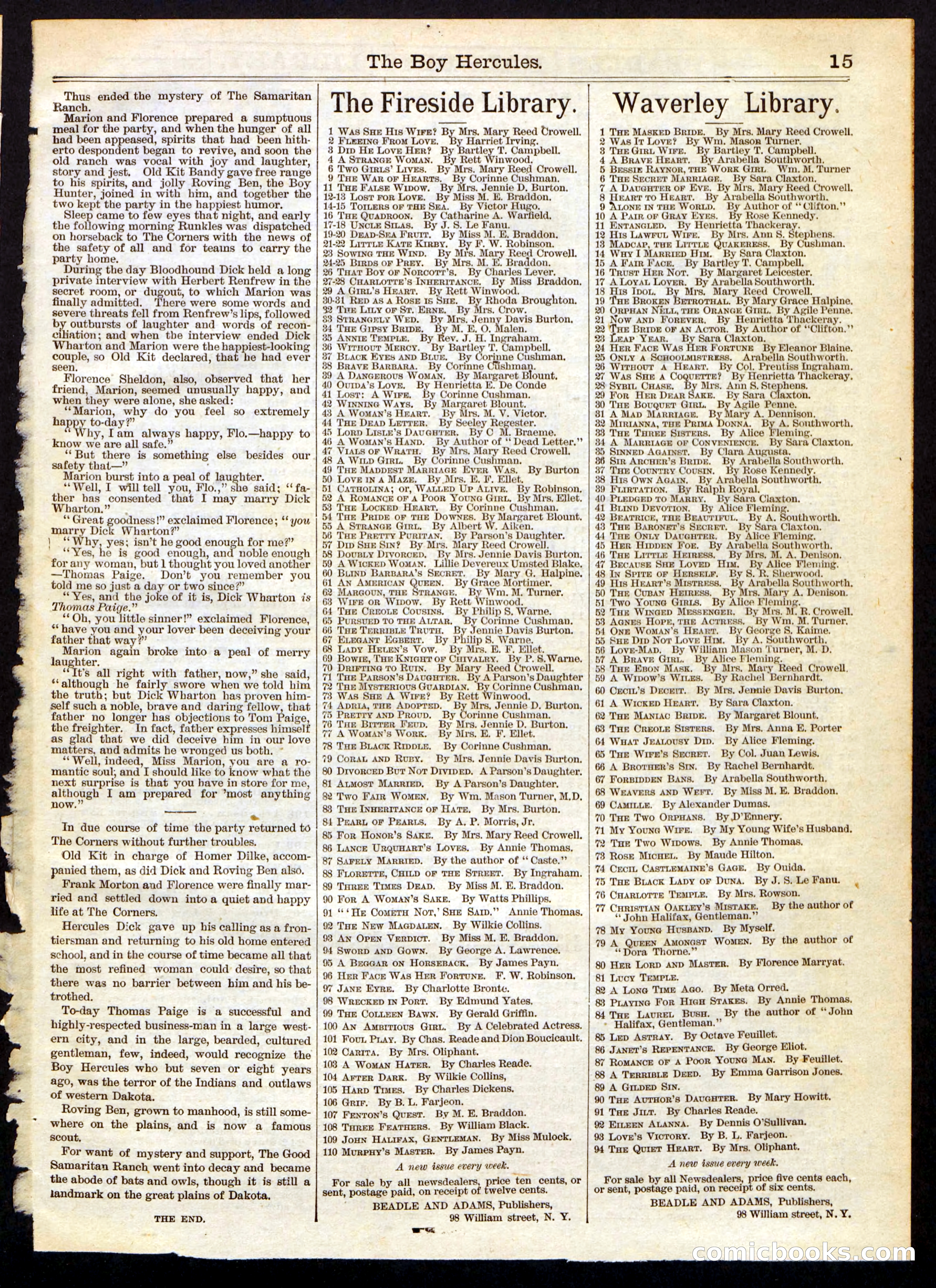 The Boy Hercules; or, The Prairie Tramps — page 15 of 16