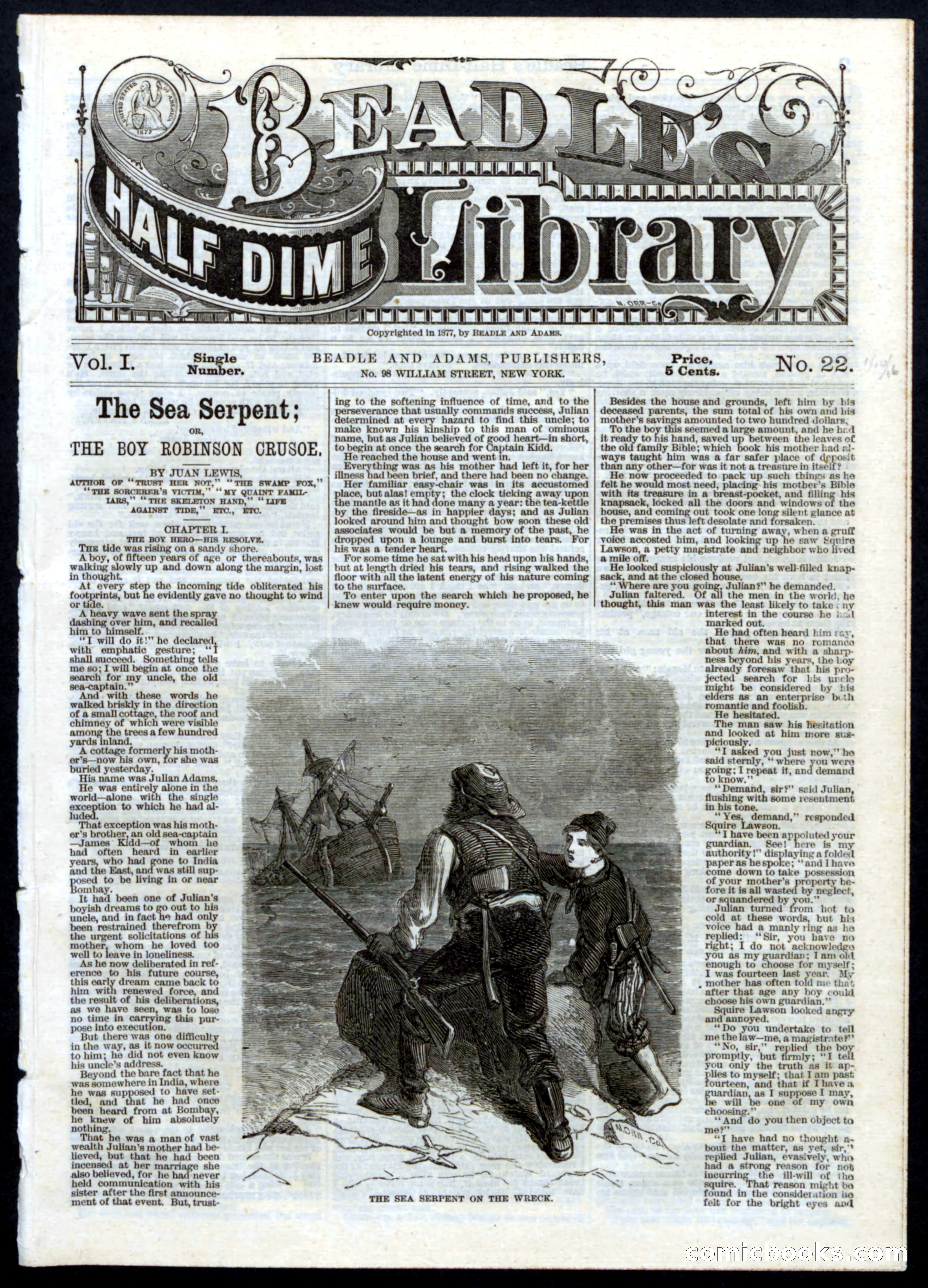 Beadle's Half Dime Library, No. 22