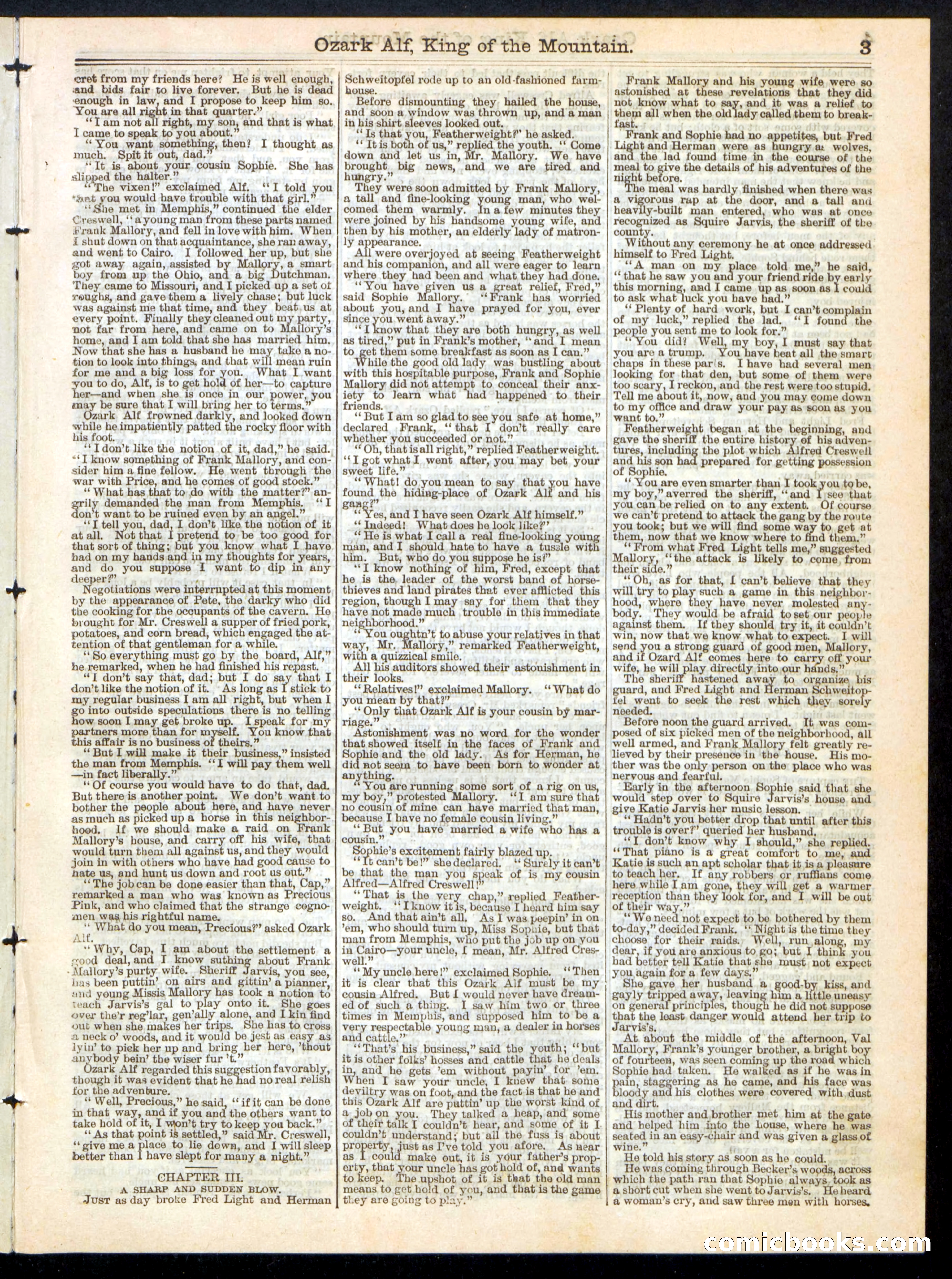 Ozark Alf, King of the Mountain; or, Featherweight Among the Outlaws — page 3 of 16