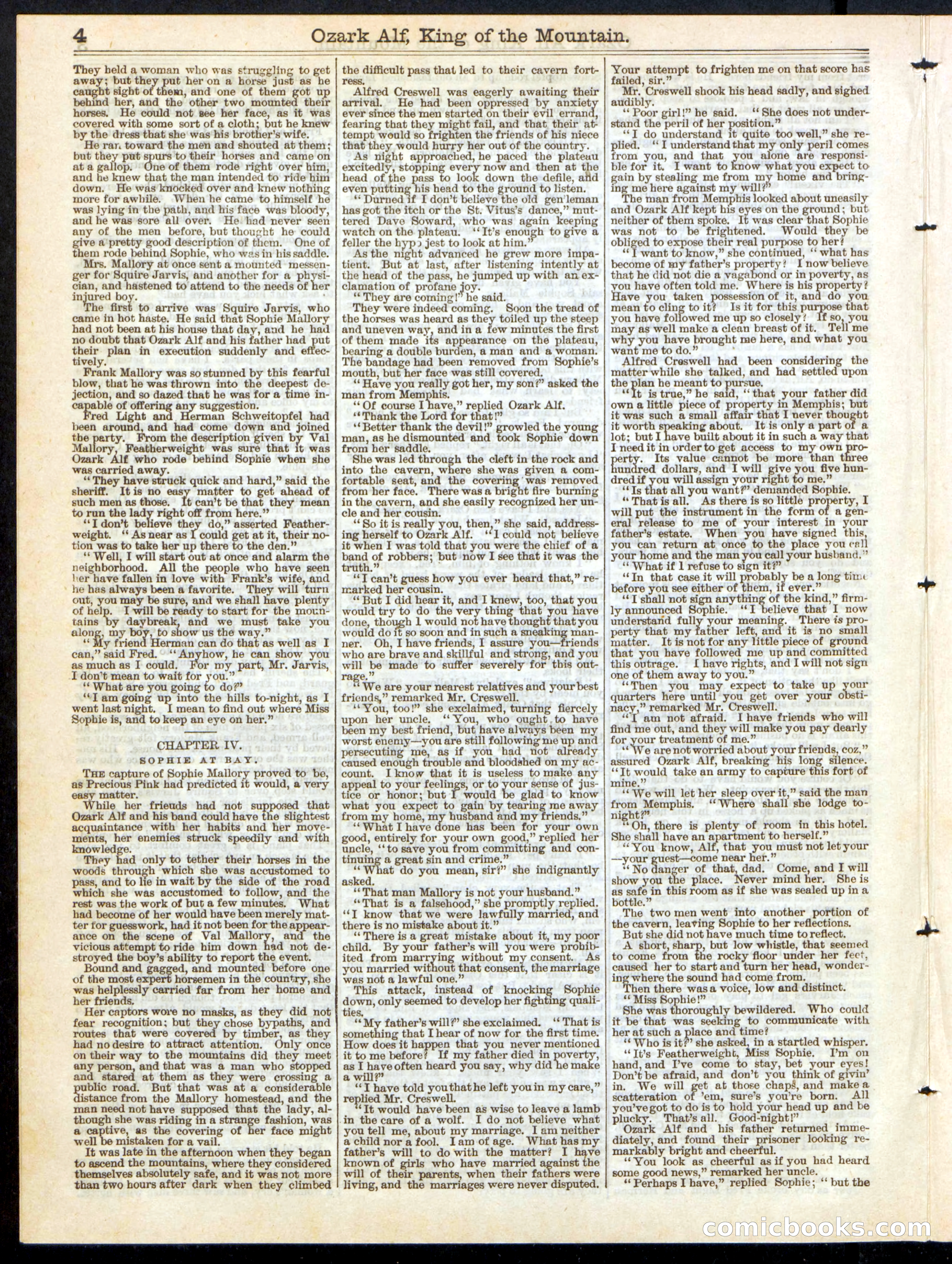Ozark Alf, King of the Mountain; or, Featherweight Among the Outlaws — page 4 of 16