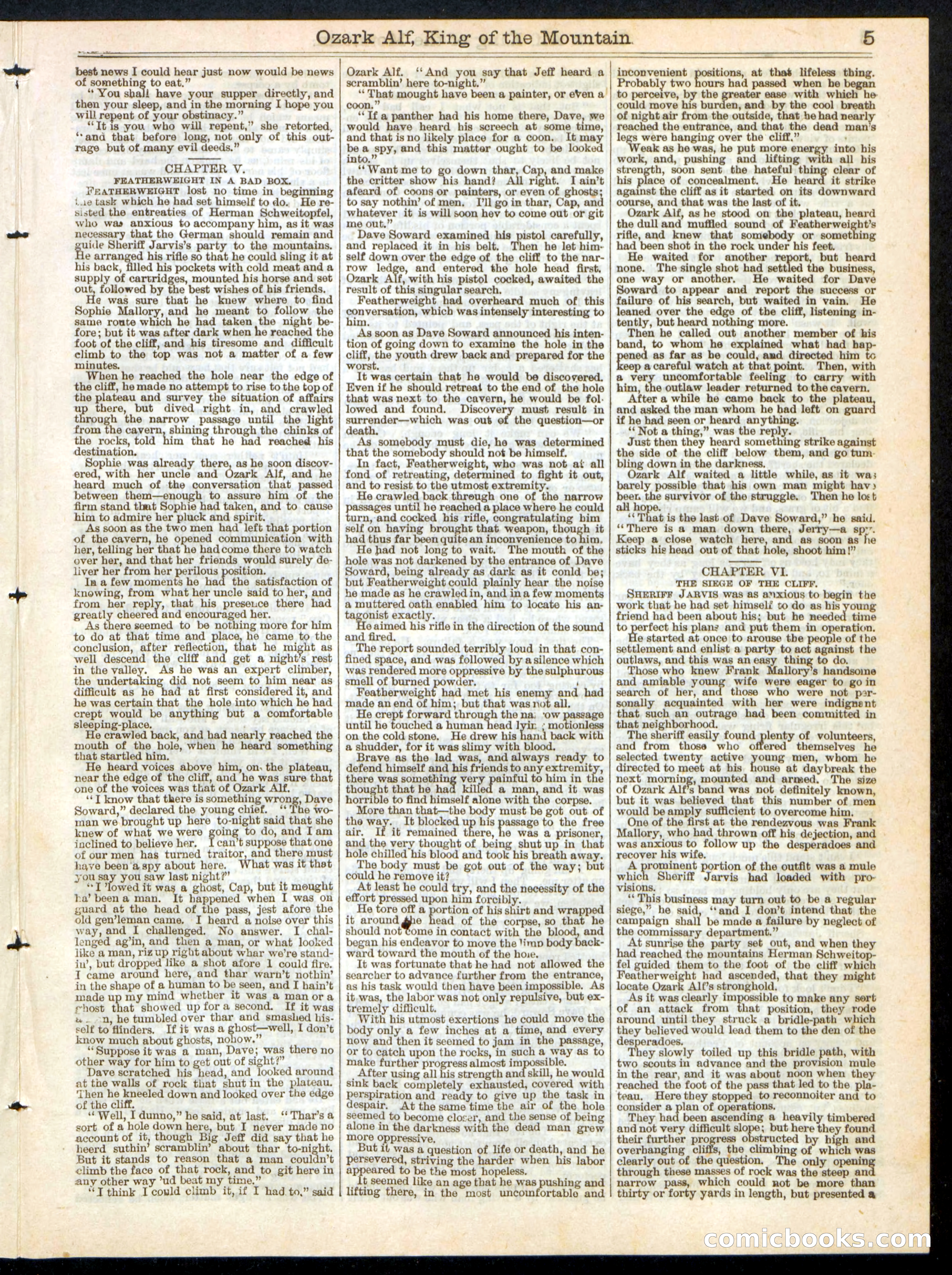 Ozark Alf, King of the Mountain; or, Featherweight Among the Outlaws — page 5 of 16