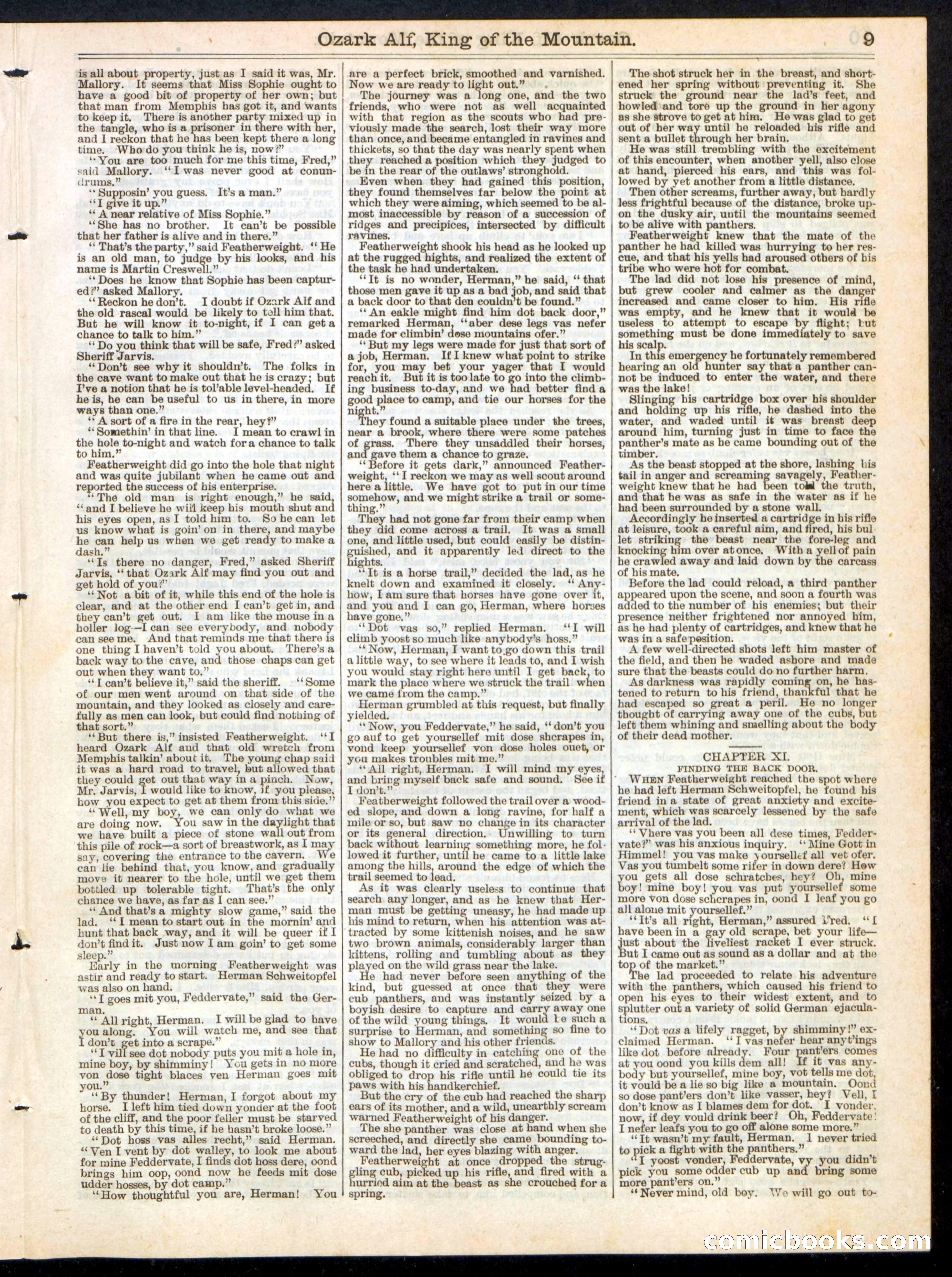 Ozark Alf, King of the Mountain; or, Featherweight Among the Outlaws — page 9 of 16