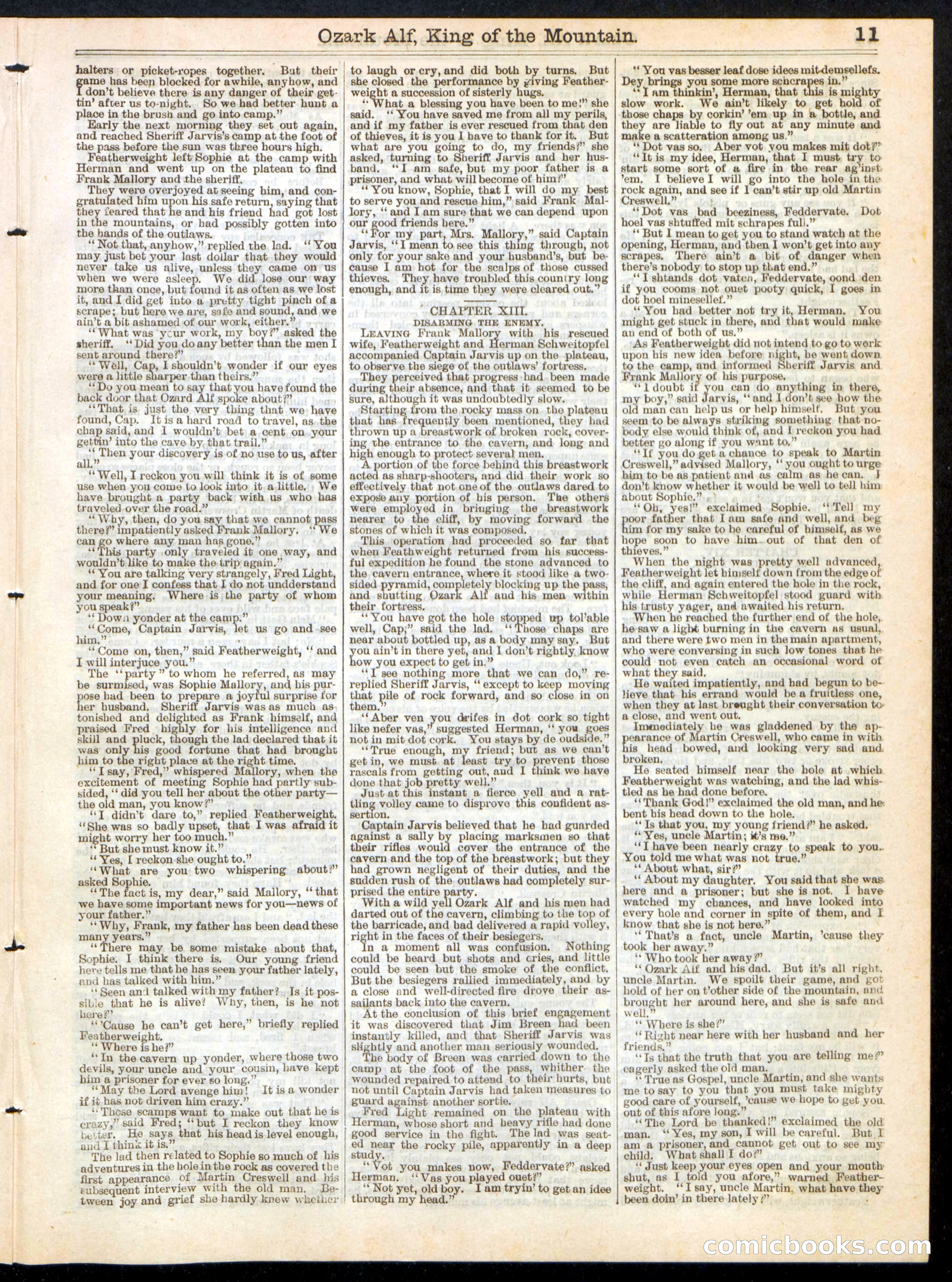 Ozark Alf, King of the Mountain; or, Featherweight Among the Outlaws — page 11 of 16