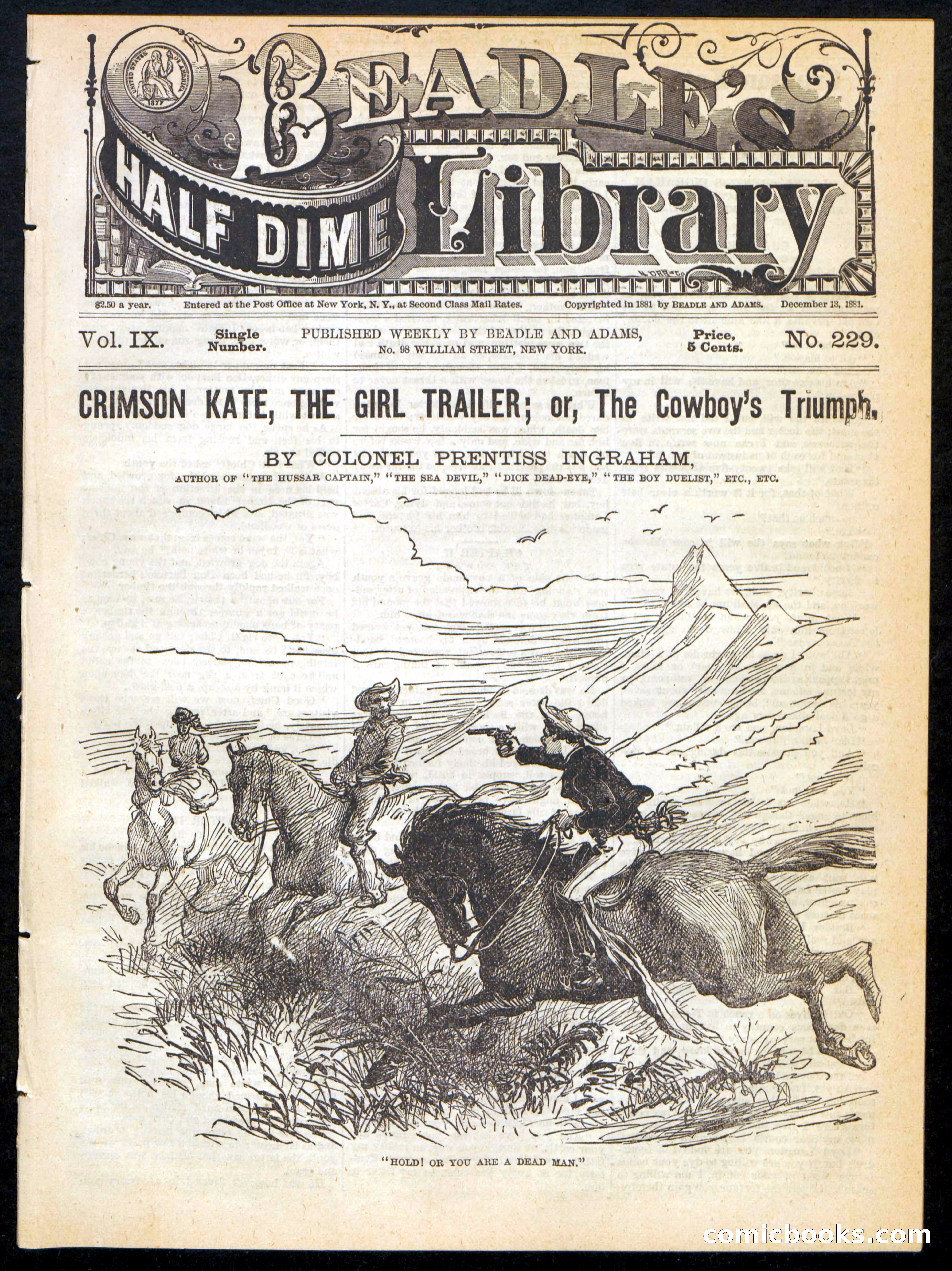 Beadle's Half Dime Library No. 229 — page 1 of 16