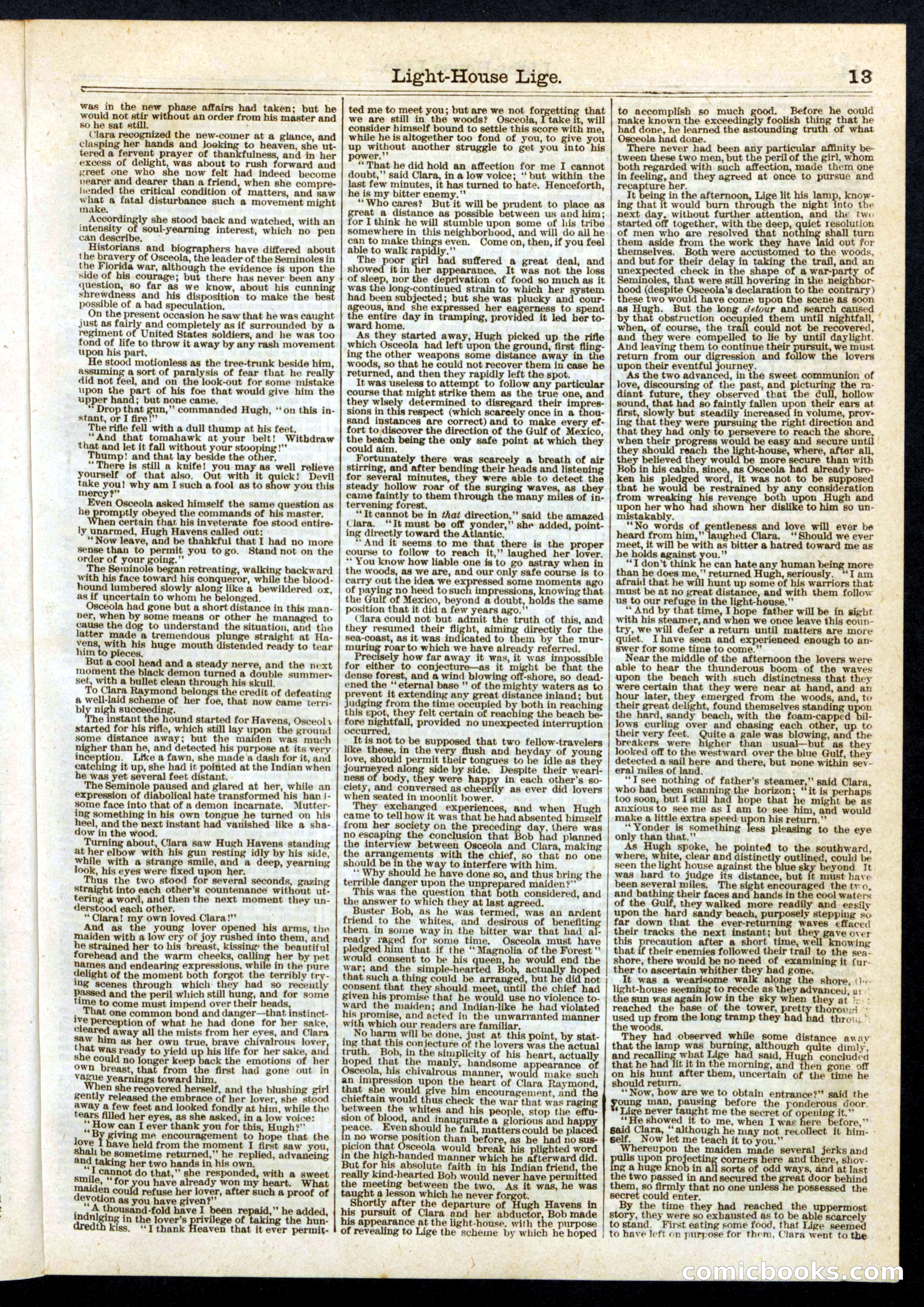 Light-House Lice; or, Osceola, the Firebrand of the Everglades — page 13 of 16